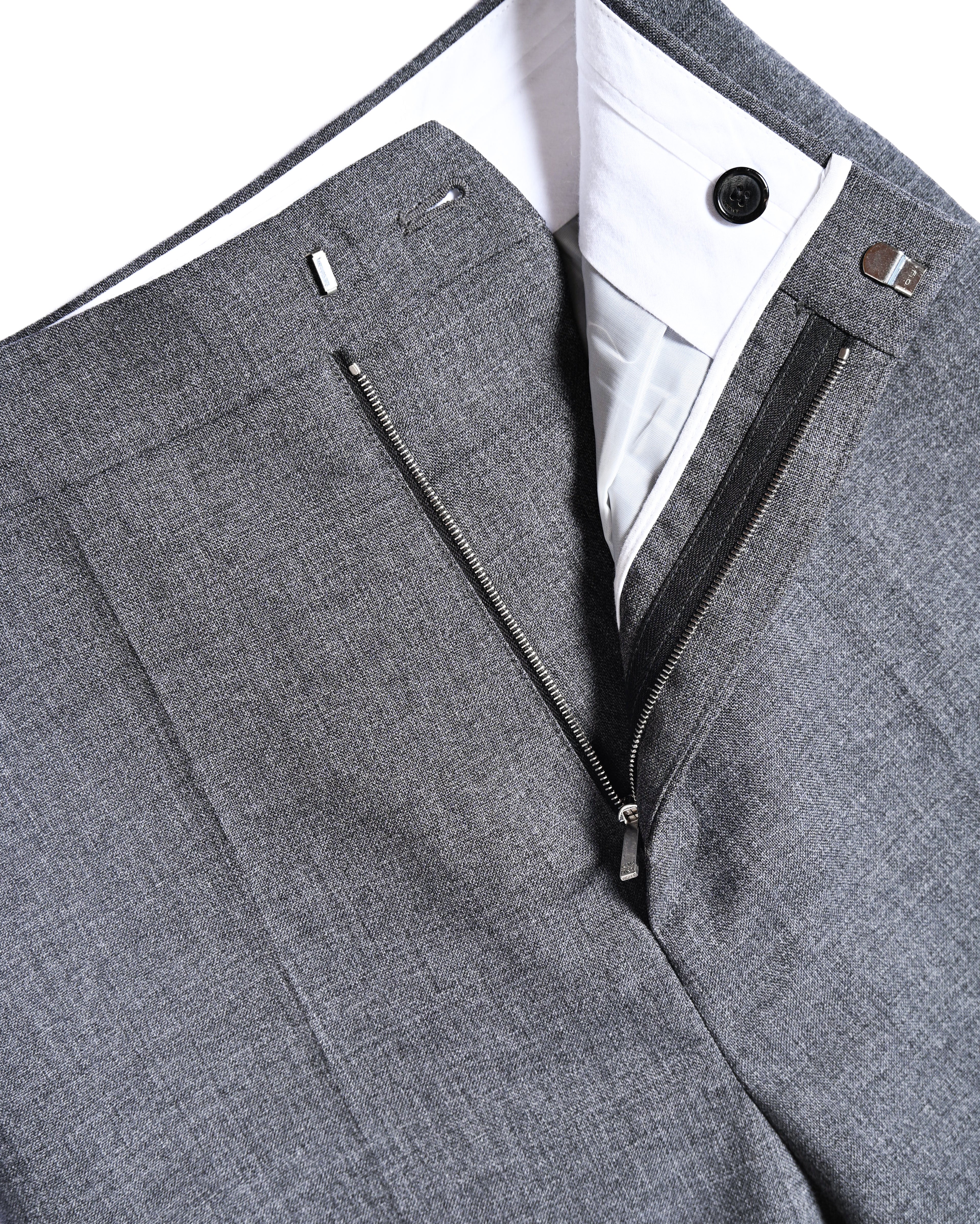 LOEWE by Jonathan Anderson/ High Waisted Beautiful Straight Silhouette Trousers Gray