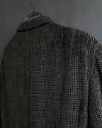 "GIORGIO ARMANI" Greige mix checkered pattern tailored jacket