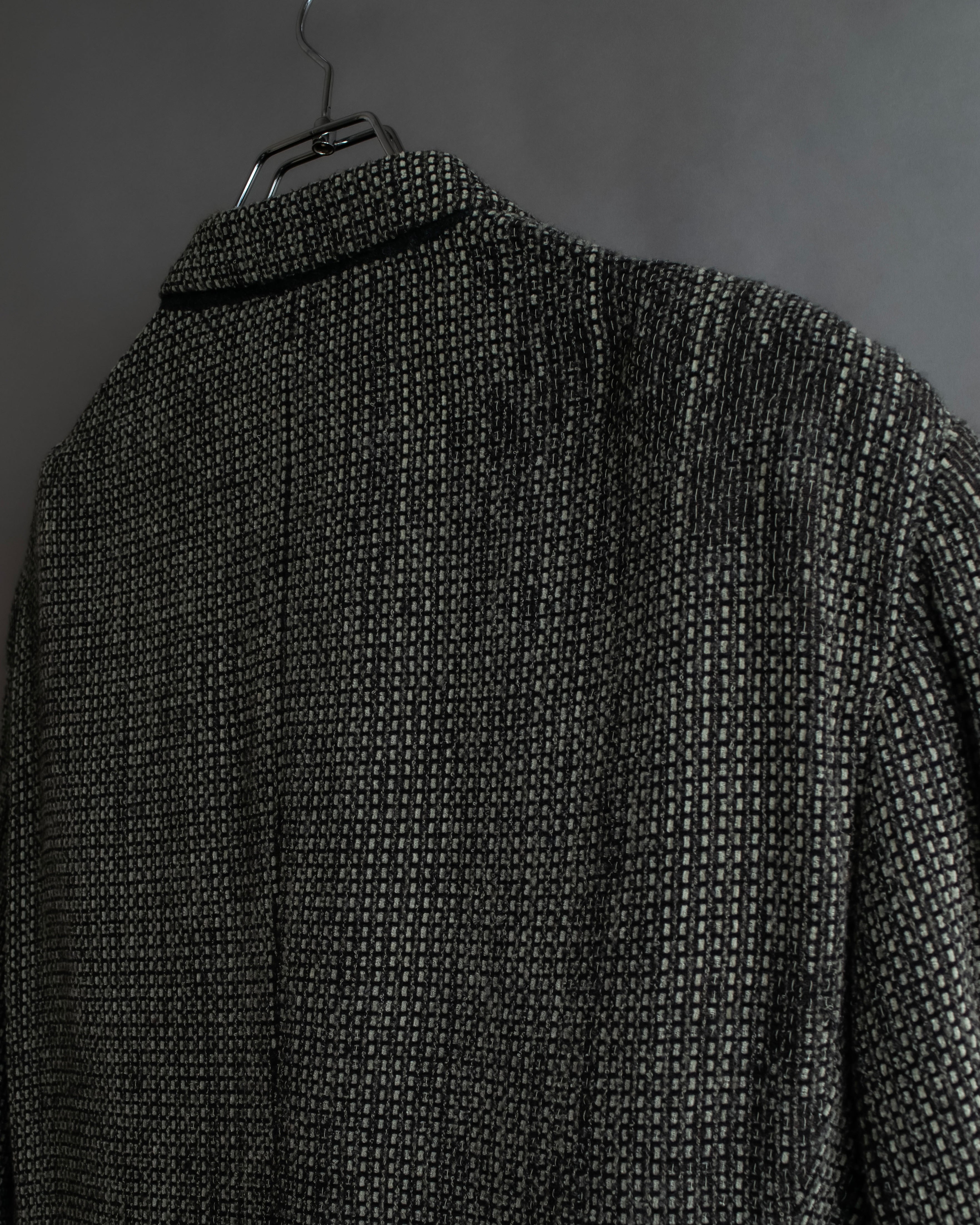 "GIORGIO ARMANI" Greige mix checkered pattern tailored jacket