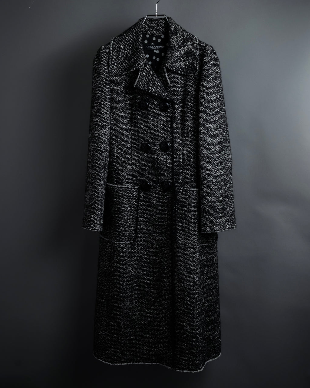 "Dolce & Gabbana" Double-breasted beautiful tweed long coat