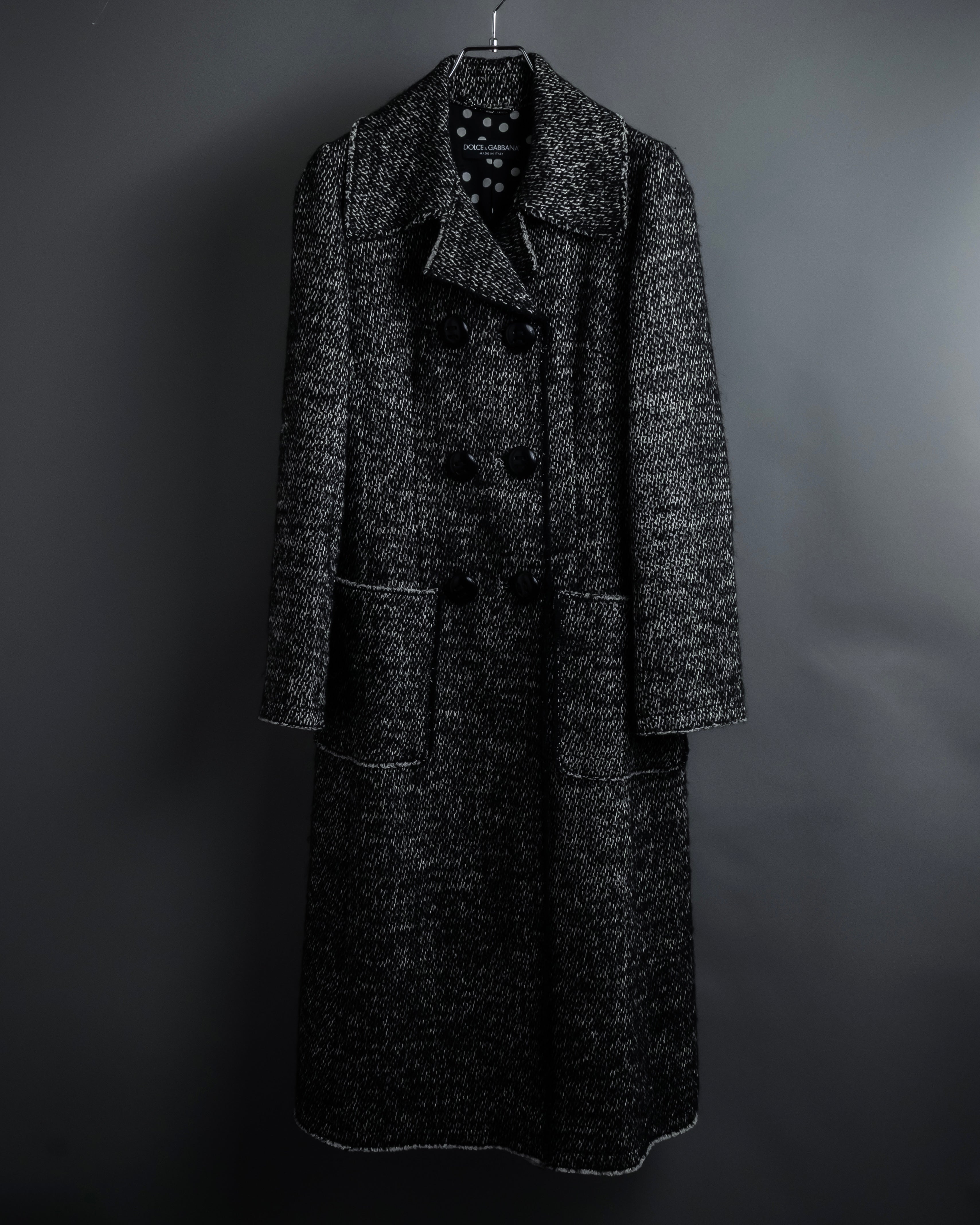 "Dolce & Gabbana" Double-breasted beautiful tweed long coat
