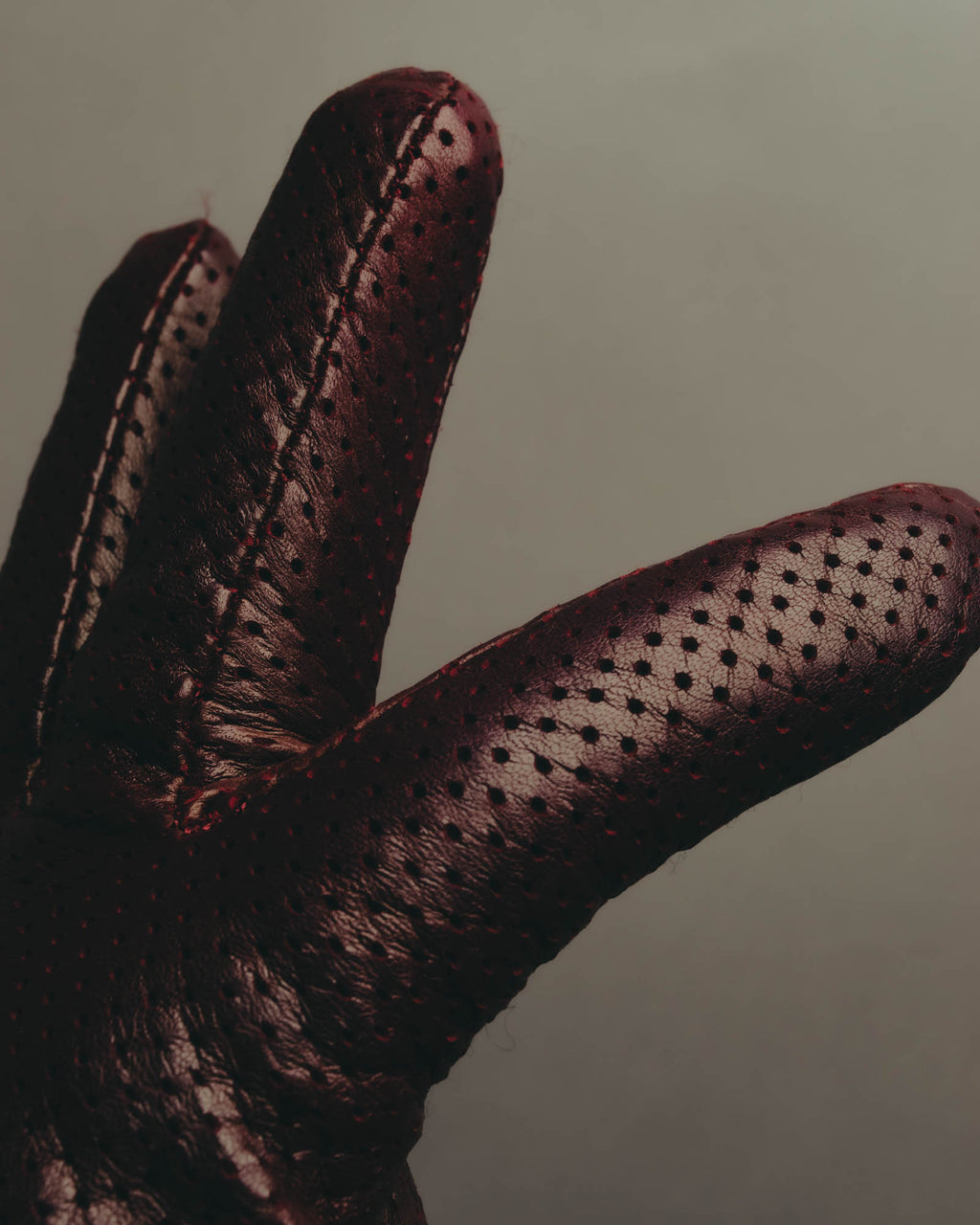 "VALENTINO GARAVANI" 2010's Burgundy perforated leather gloves