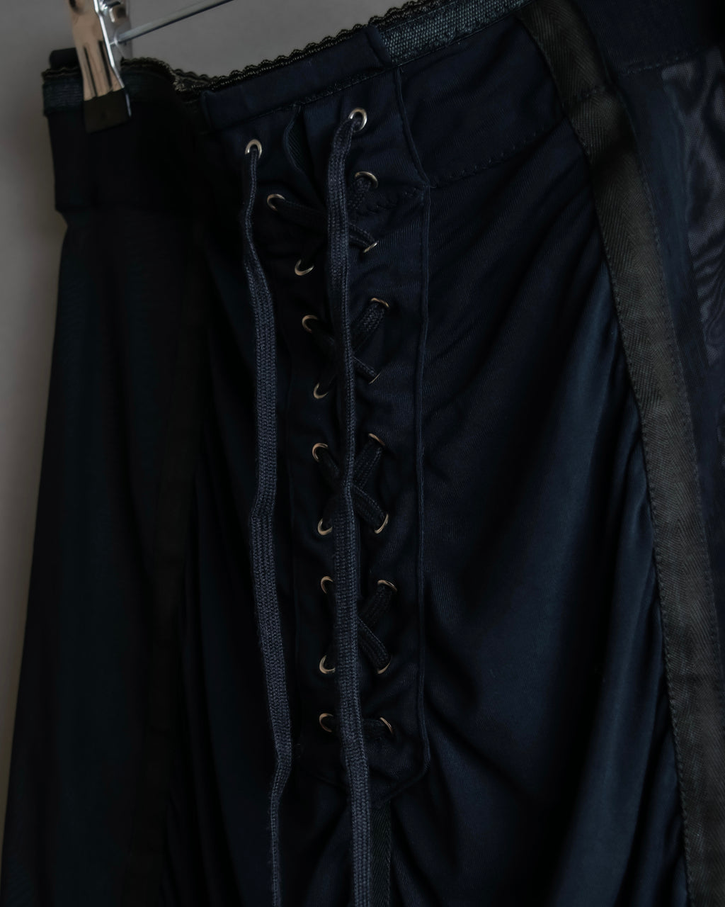 "JEAN PAUL GAULTIER MAILLE FEMME" Sheer shirring design design half pants