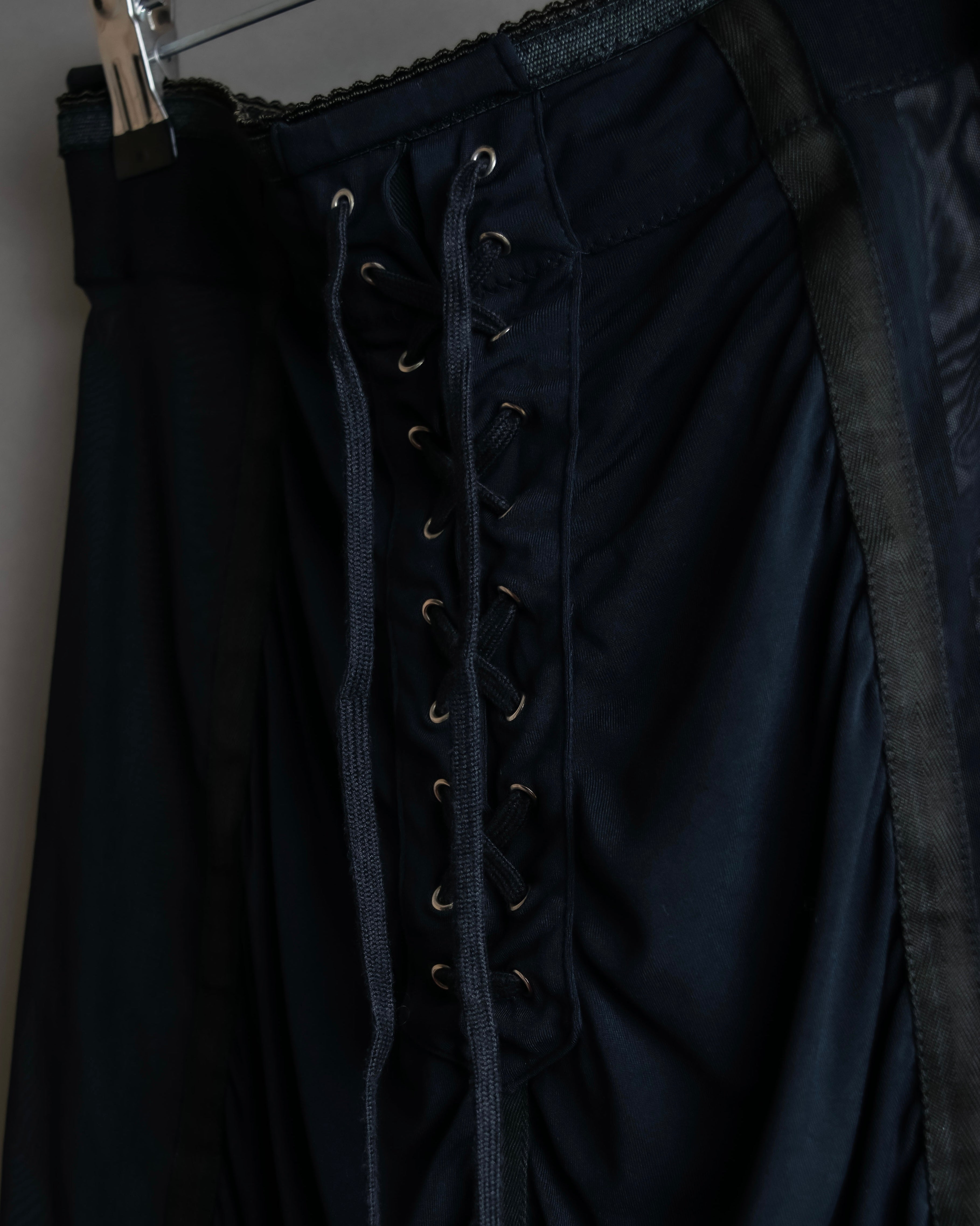 "JEAN PAUL GAULTIER MAILLE FEMME" Sheer shirring design design half pants