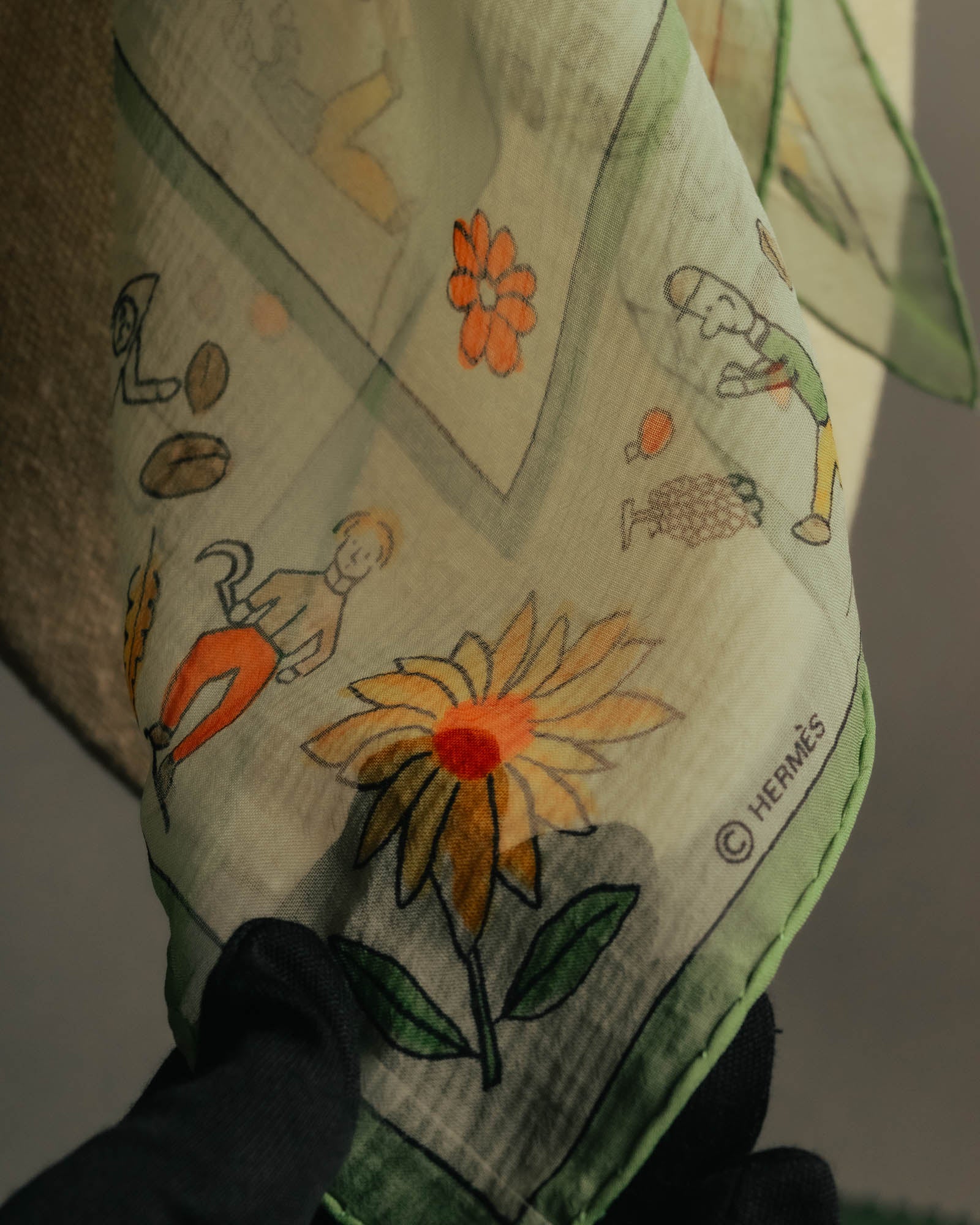 “HERMÈS” 90’s-10’s Retour à la terre silk scarf