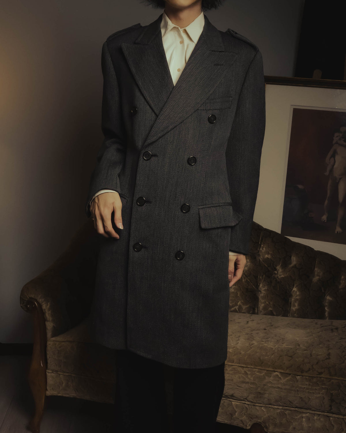 “GUCCI” Late 90’s-early 00’s military double breasted wool coat