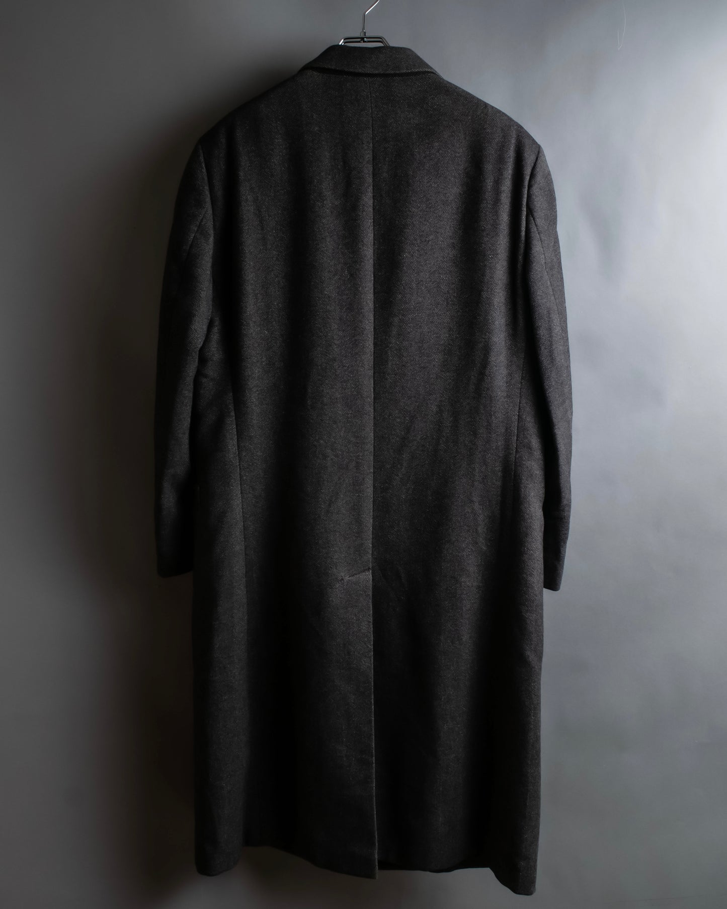 "ARMANI COLLEZIONI" Shoulder width structured oversized herringbone chester coat