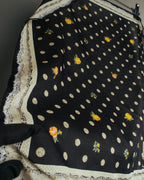 “Christian Dior” 90’s-00’s Romantic dot floral handkerchief scarf