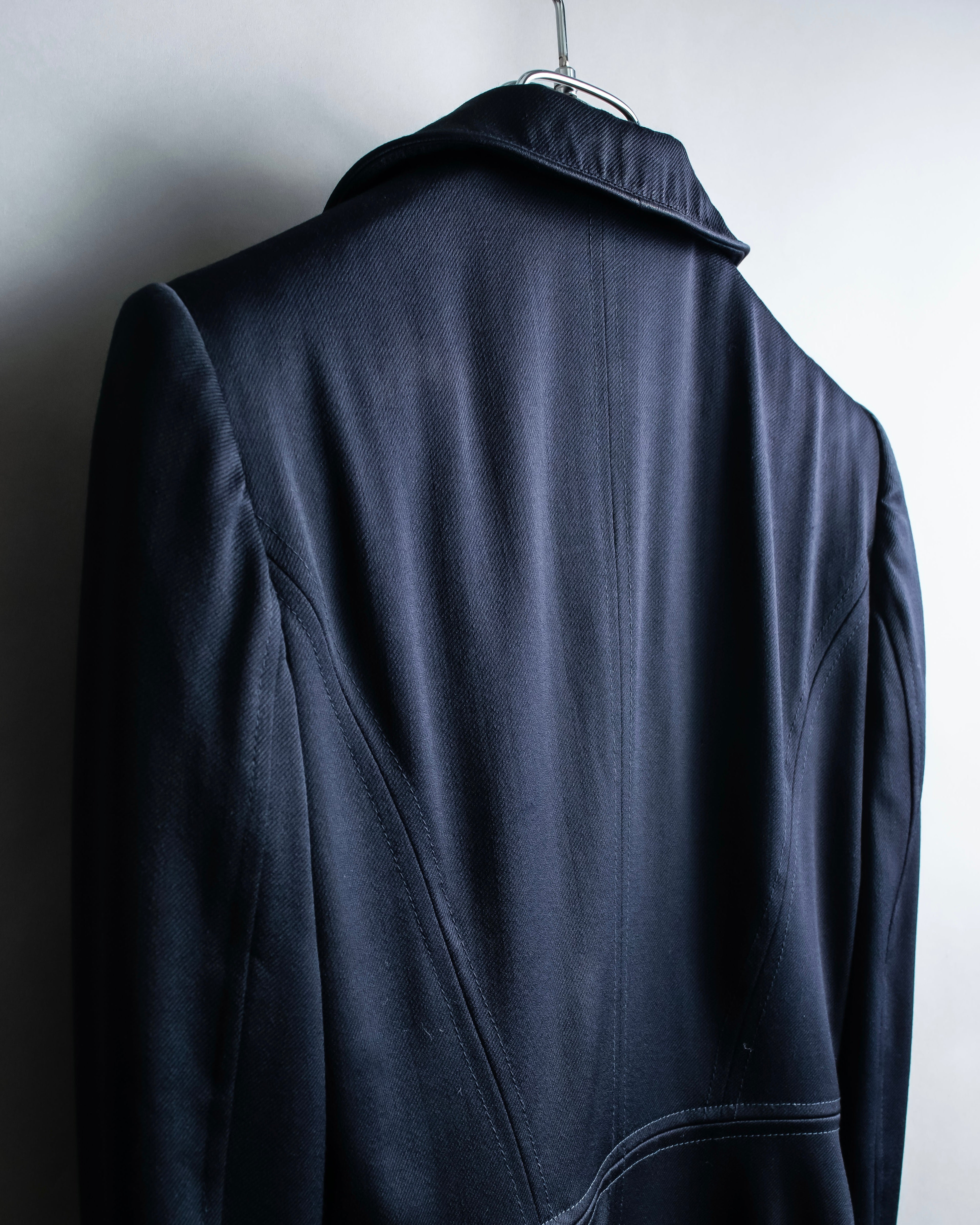 "GUCCI" Shawl collar glossy black jacket