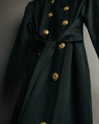 –SPECIAL– "CELINE" 80's Elegant belted double breasted long coat