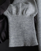 "JIL SANDER" Solid texture V neck mixed knit