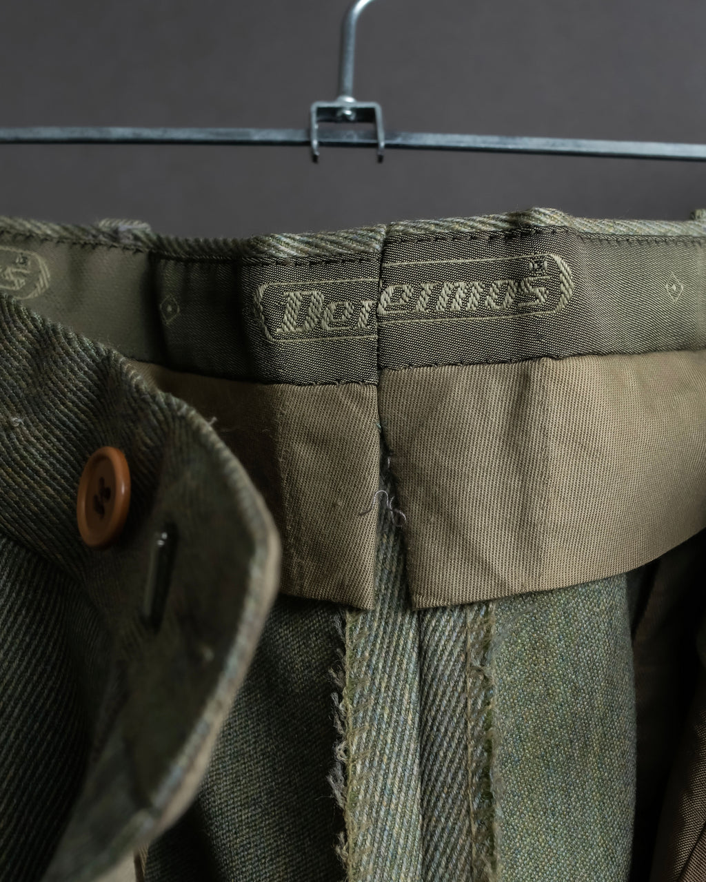 Vintage khaki green wide slacks