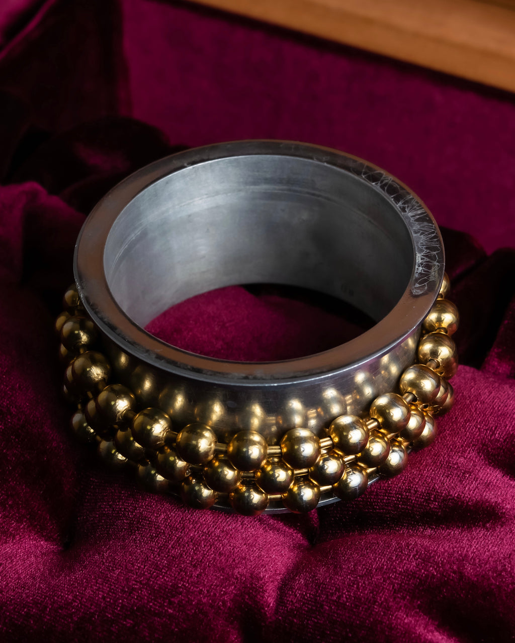 "MAISON MARGIELA" 10AW sphere design silver & gold combination bangle