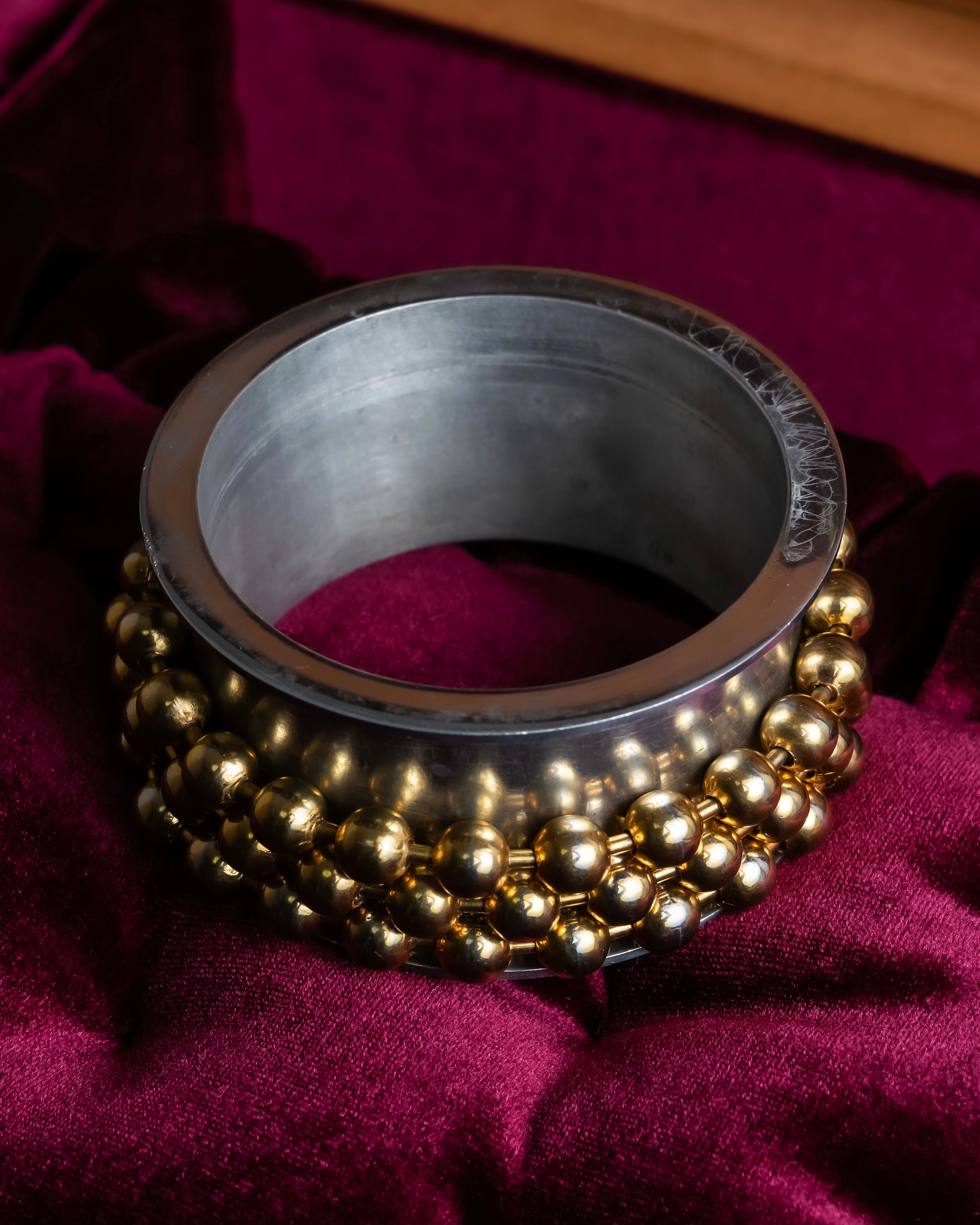 "MAISON MARGIELA" 10AW sphere design silver & gold combination bangle