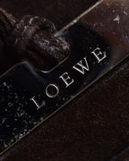 "LOEWE" Textured suede panel barcelona shoulder bag