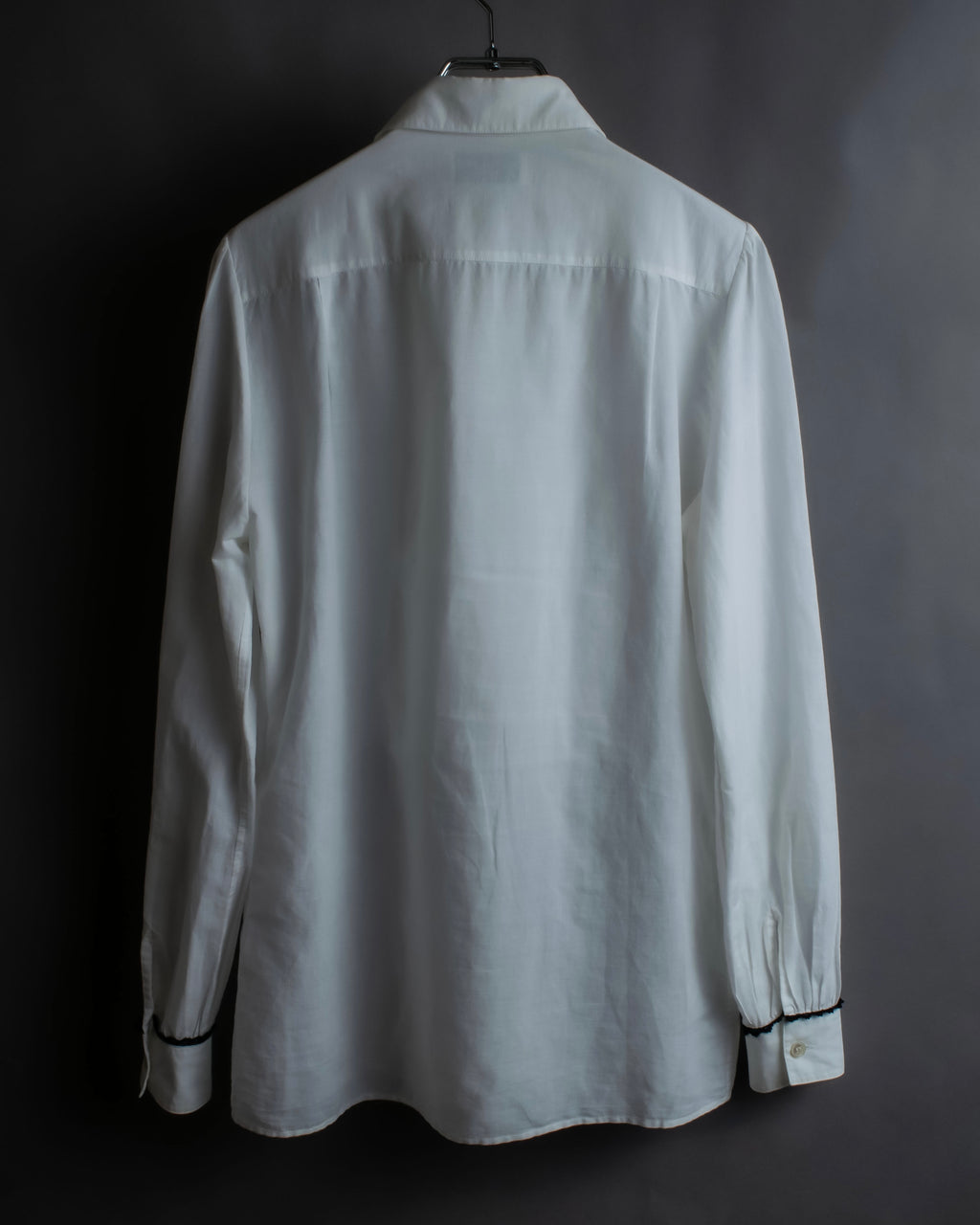 "Saint Laurent" 22SS Ribbon lace design tuxedo shirt