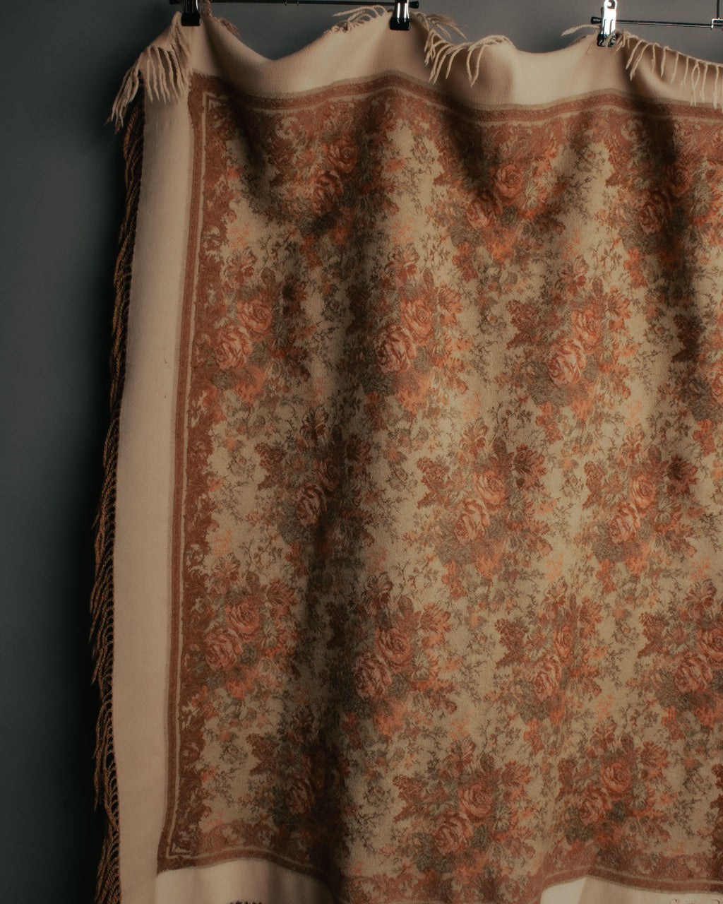 “Christian Dior“ 80’s-90’s Floral jacquard fringed stole
