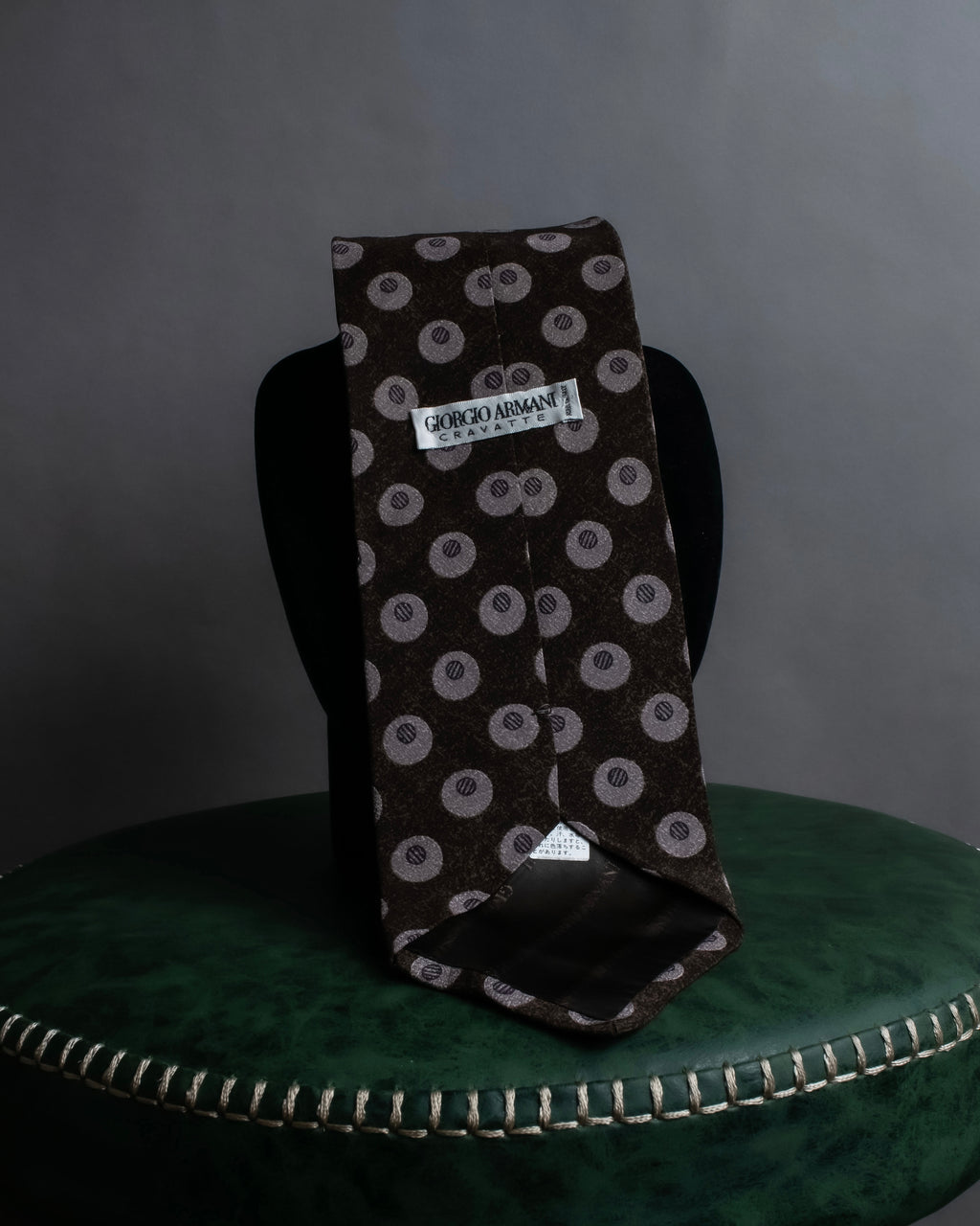"GIORGIO ARMANI" Oval motif dot silk necktie