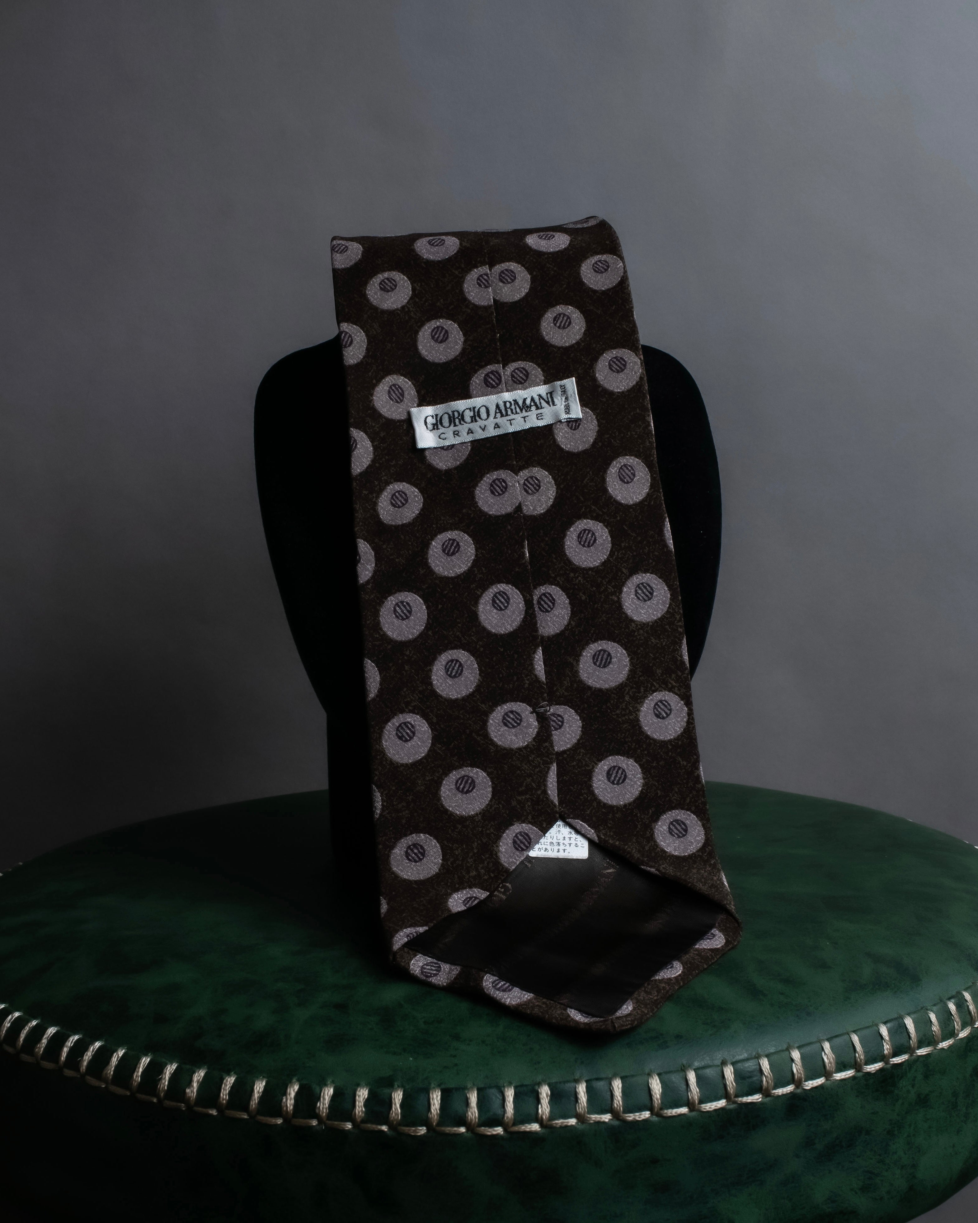 "GIORGIO ARMANI" Oval motif dot silk necktie