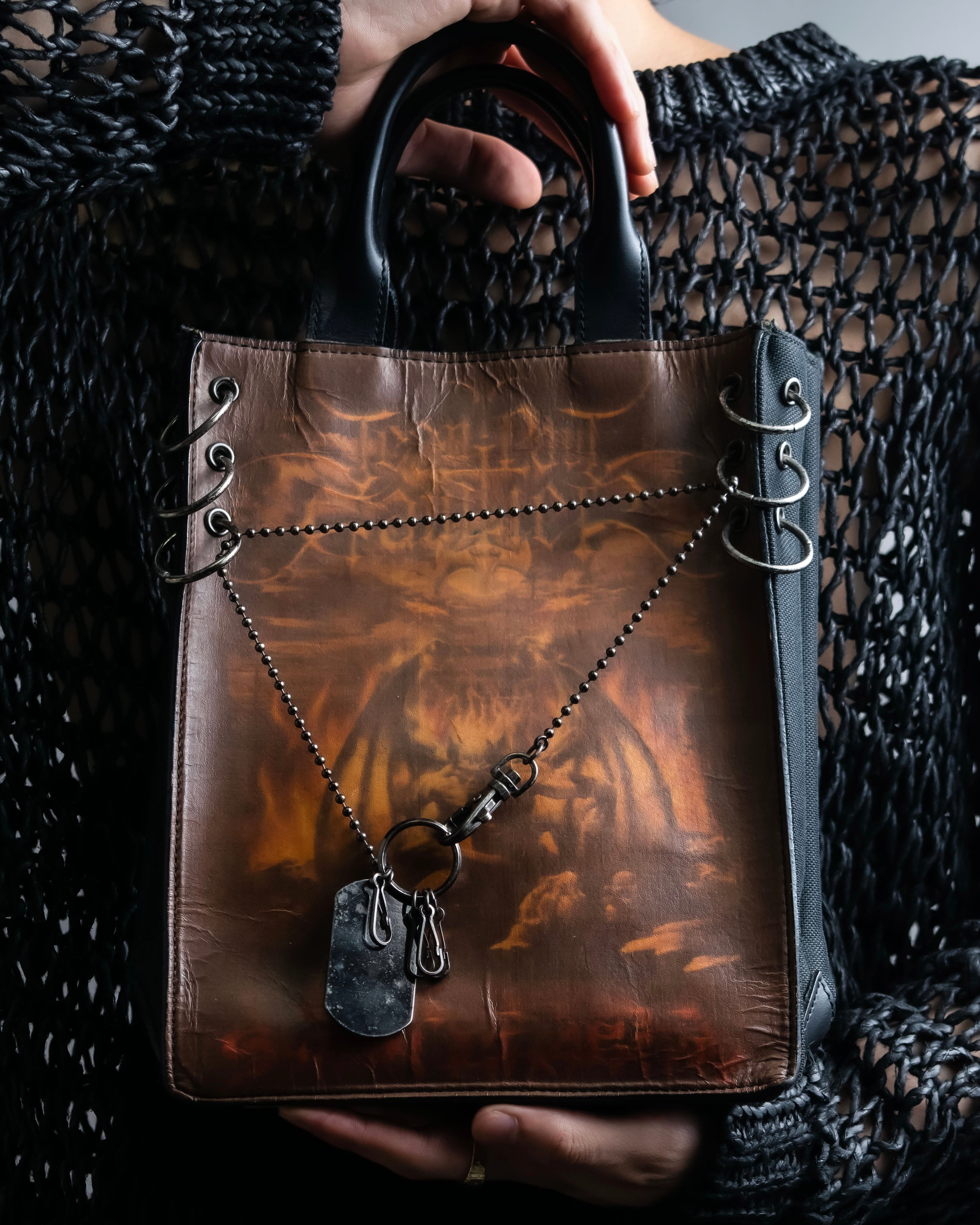 “Jean Paul Gautier” gargoyle printed hand bag