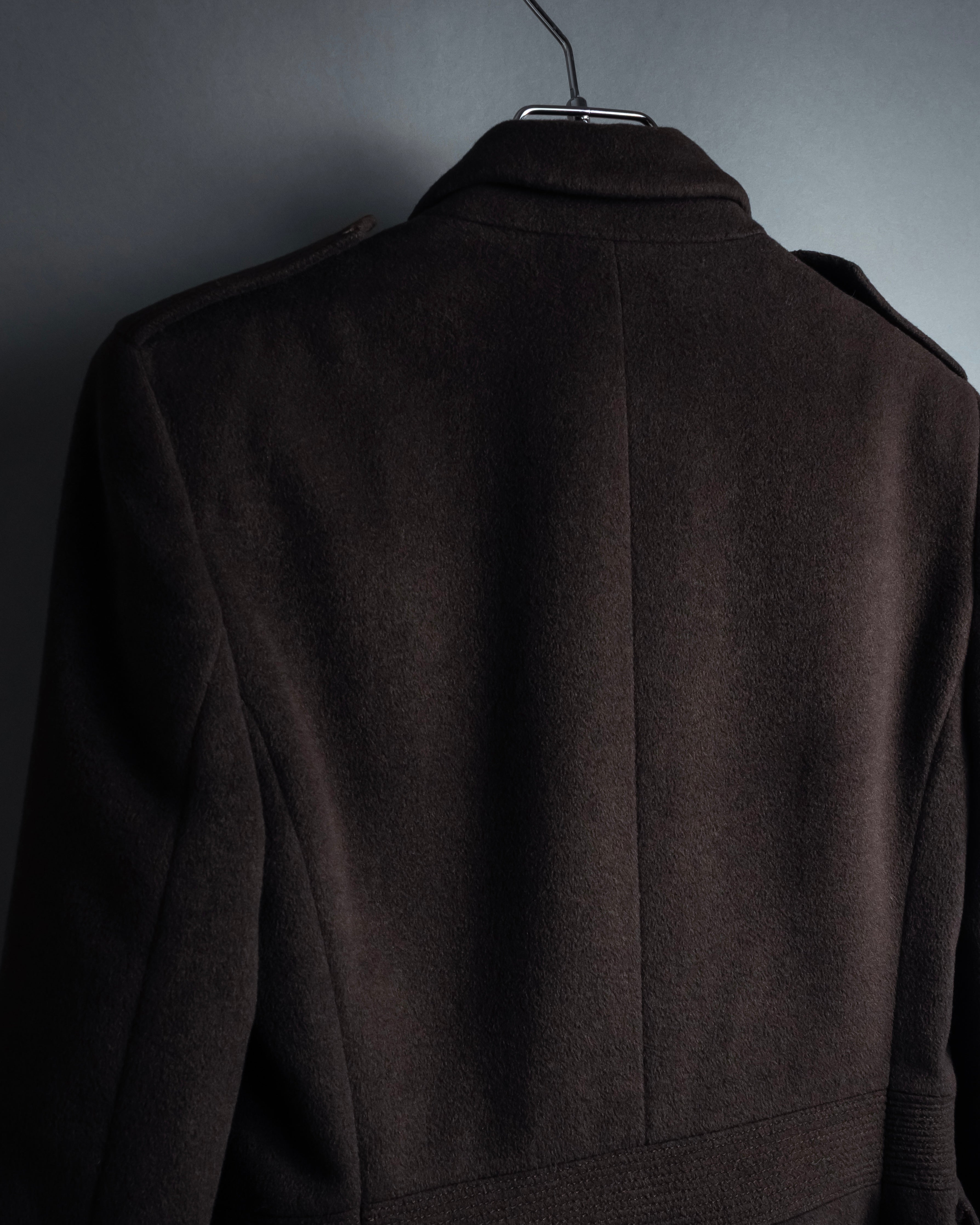 "VALENTINO" Shaped silhouette mocha brown chester coat