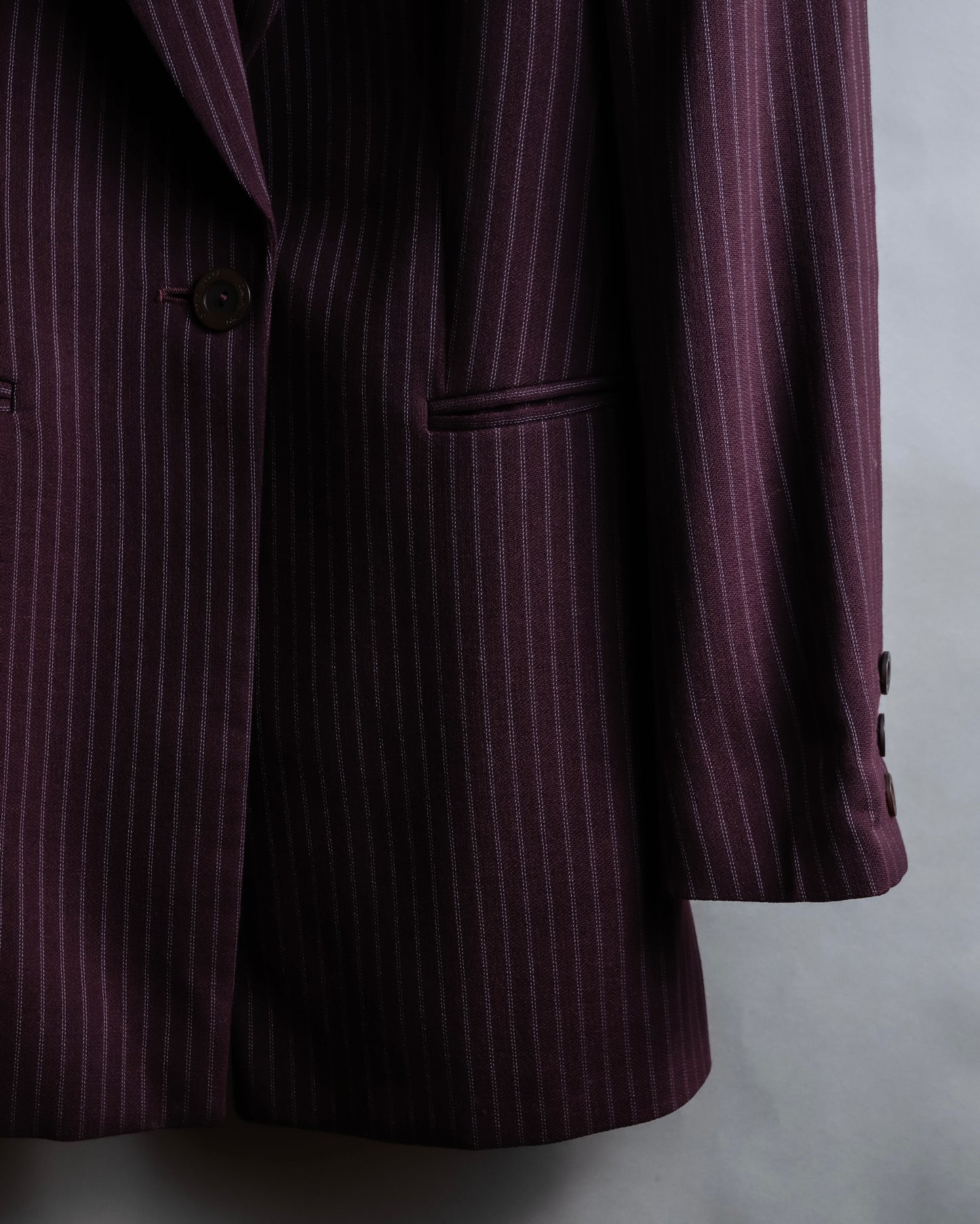 "GIANFRANCO FERRE" Striped peak lapel 1 button tailored jacket