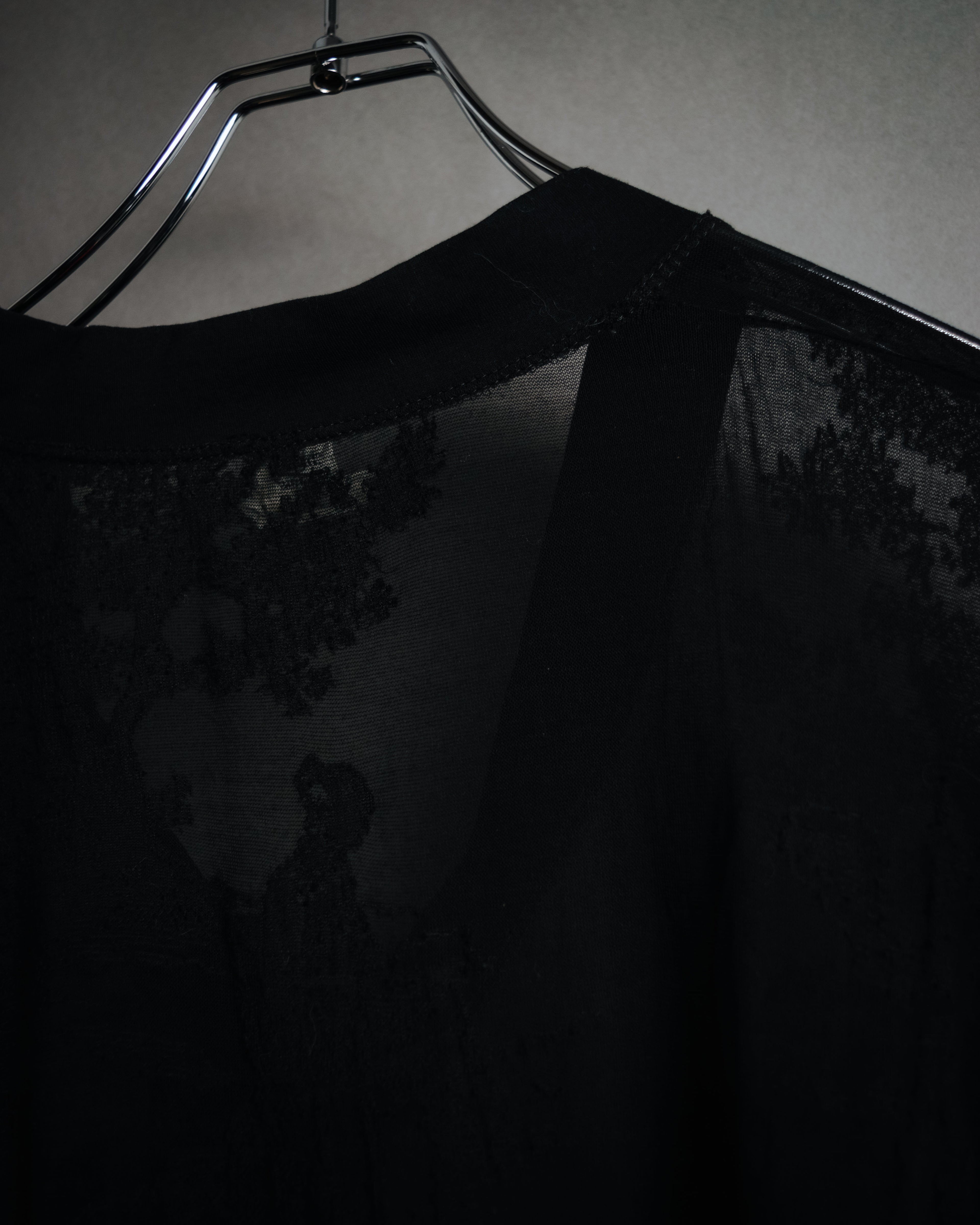 –SPECIAL– "HERMES" 00’s Sheer botanical lace cotton pullover