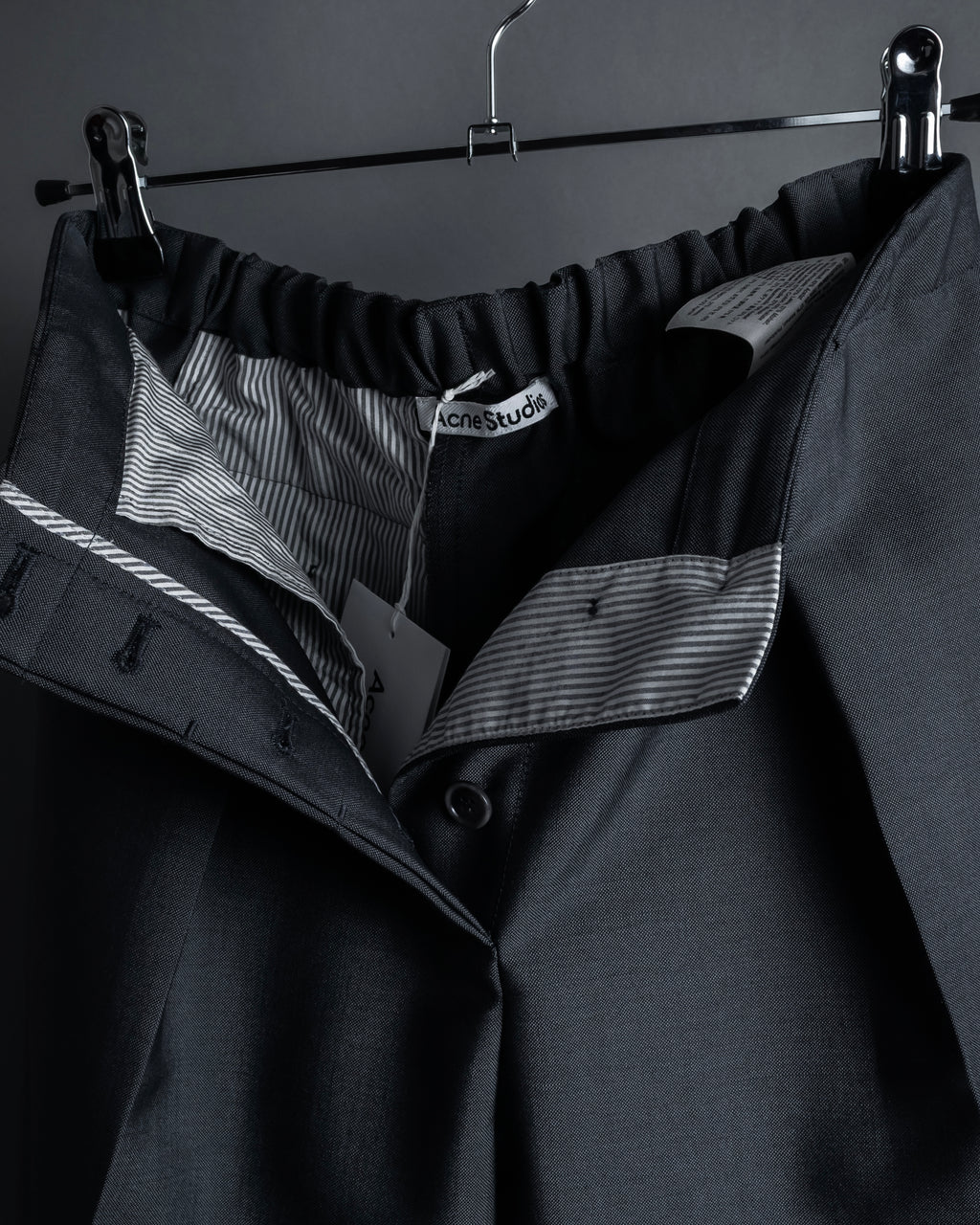 "Acne Studios" Button fly design wide straight slacks