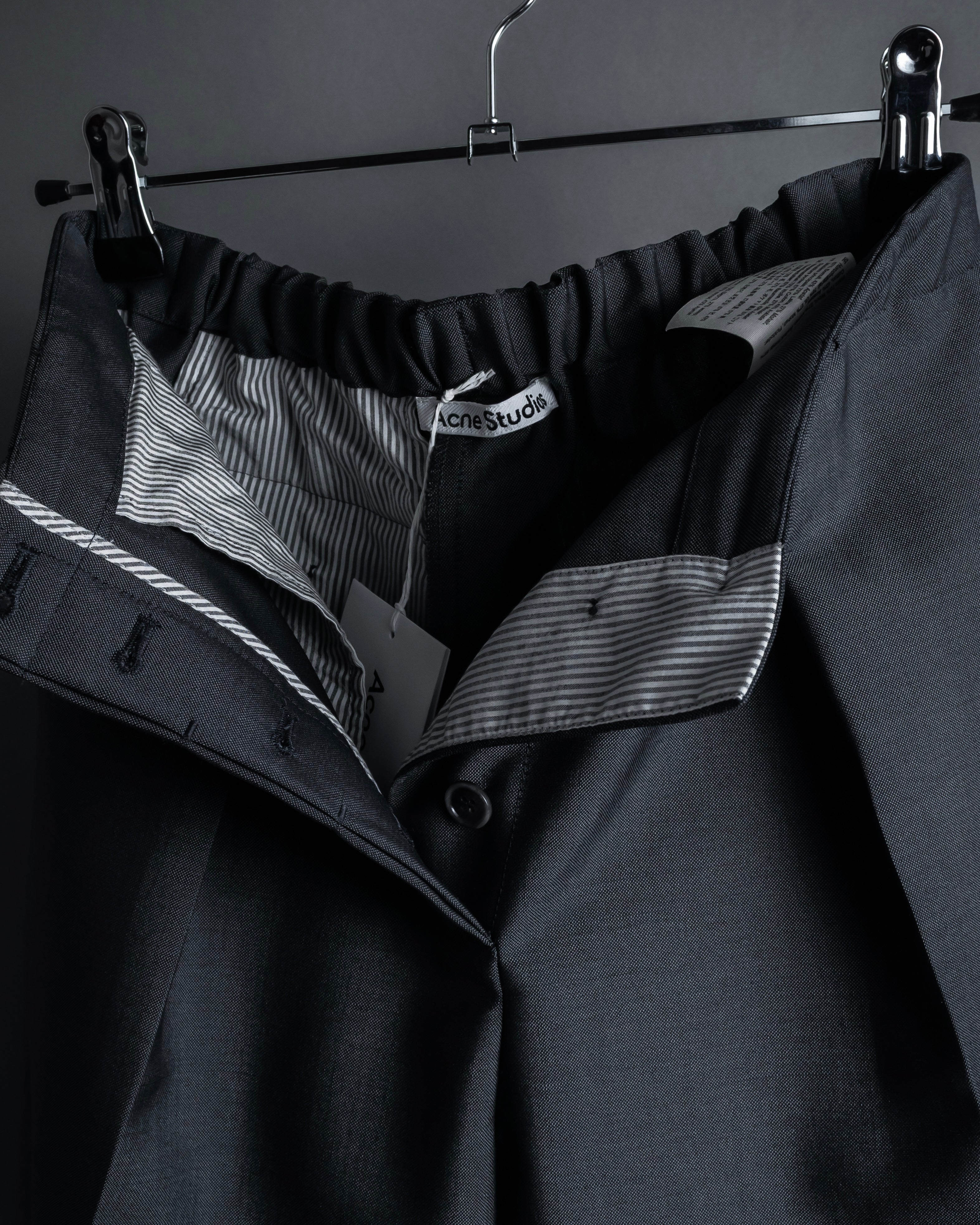 "Acne Studios" Button fly design wide straight slacks