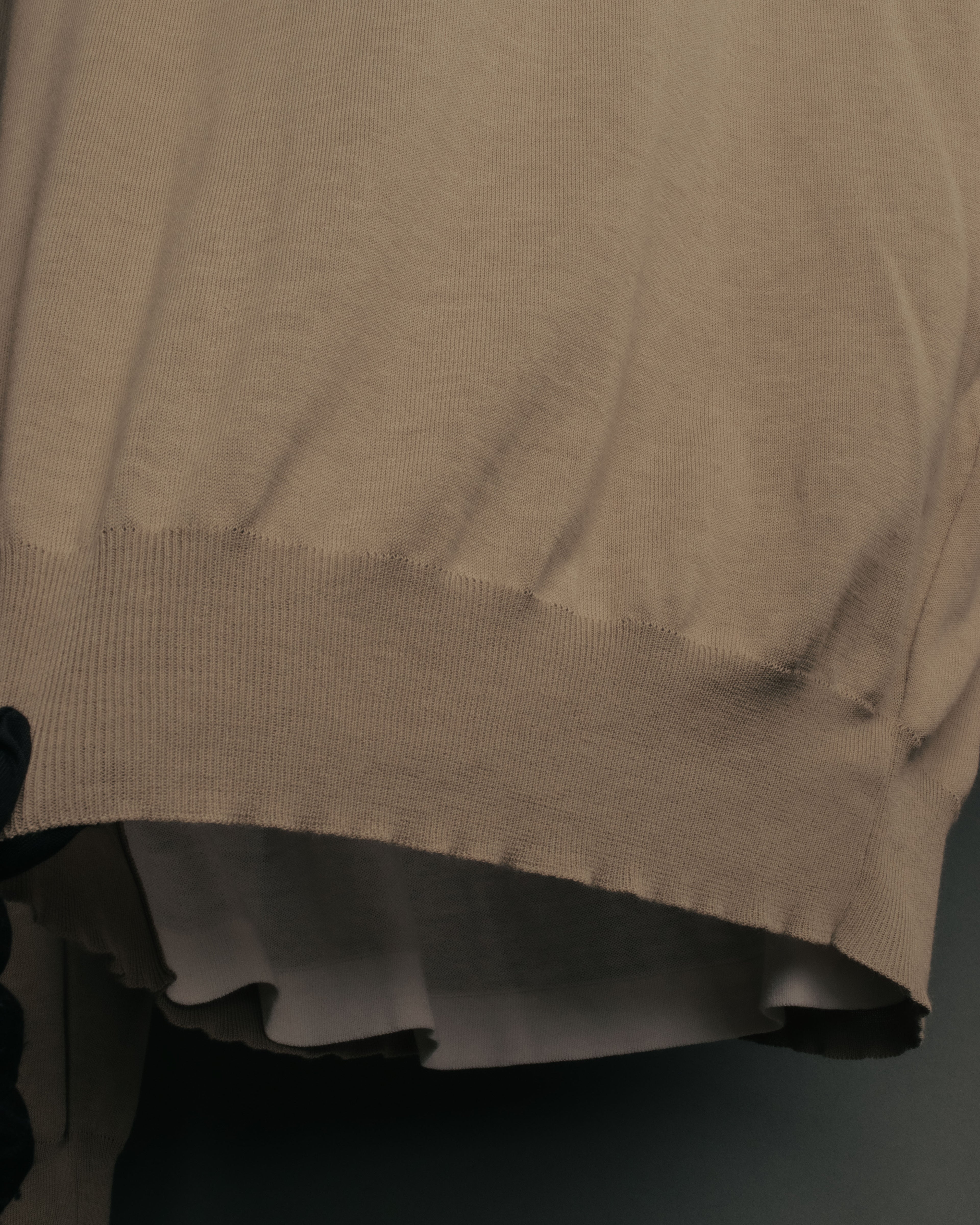 -SPECIAL- “HERMÈS” 90’s-00’s Trompe l’oeil cotton knit cardigan