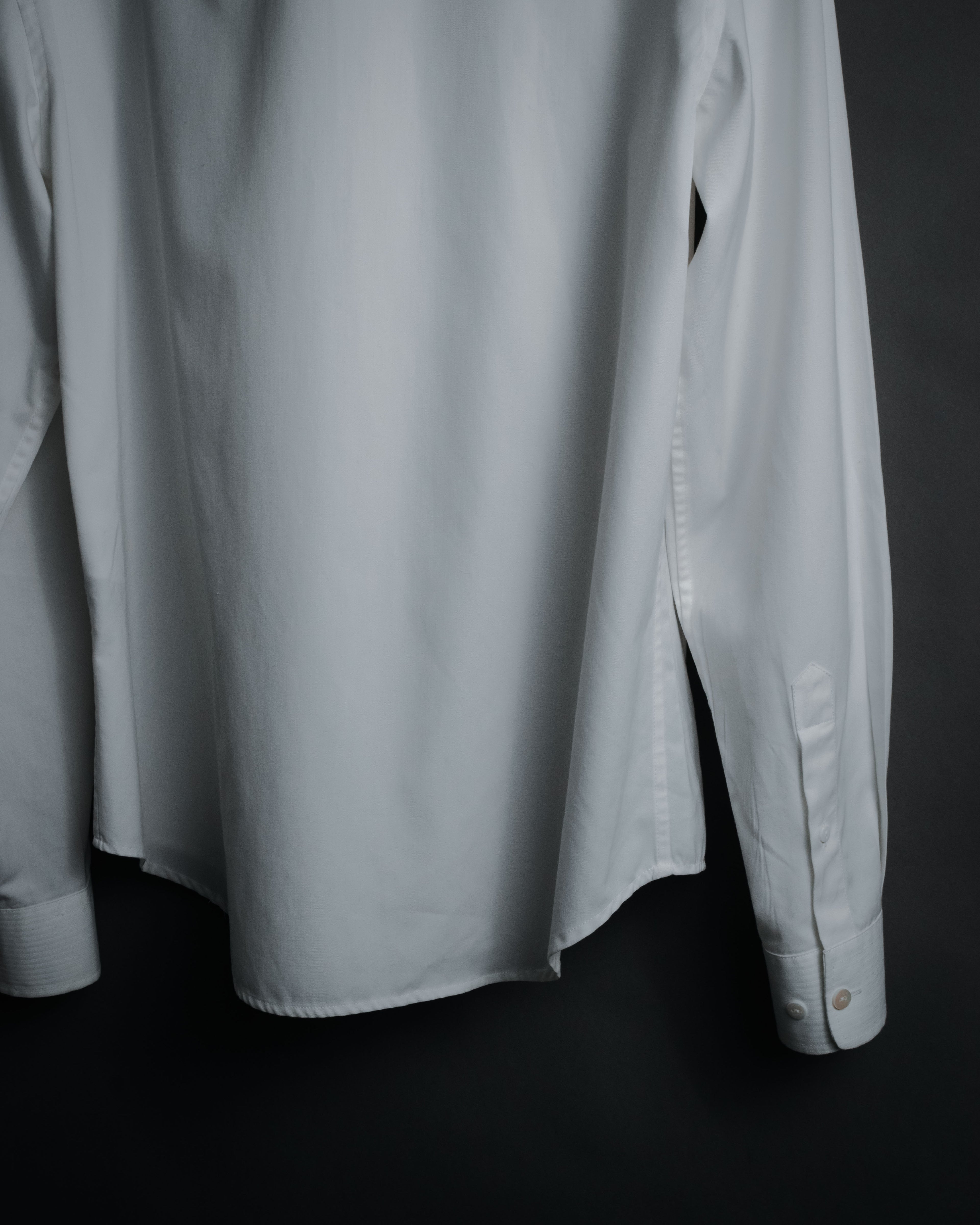 –SPECIAL– "BALENCIAGA" 2005-06’s Round collar chin tab paneled dress shirt