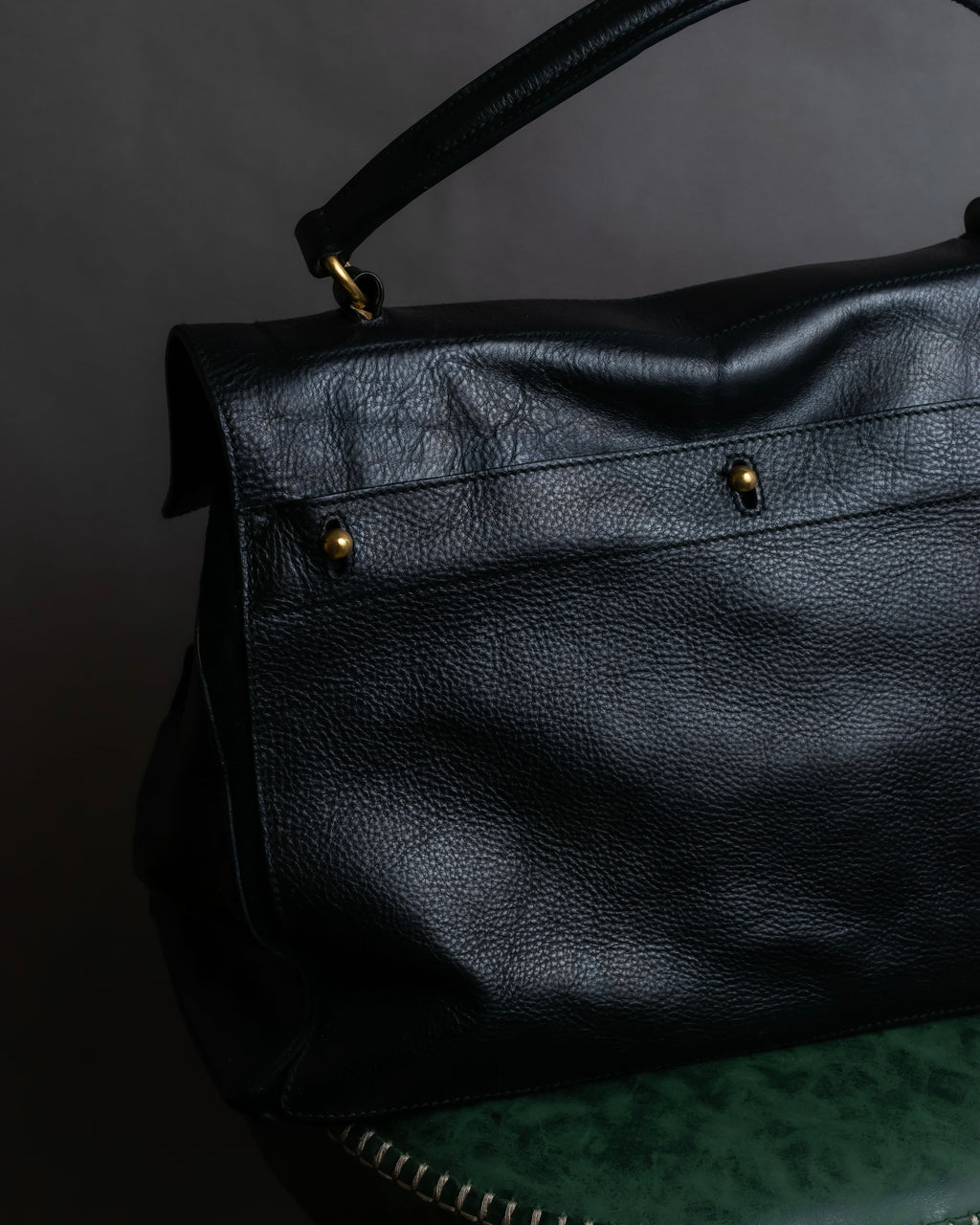 "YVES SAINT LAURENT" Muse to gold metal parts one-handle leather bag