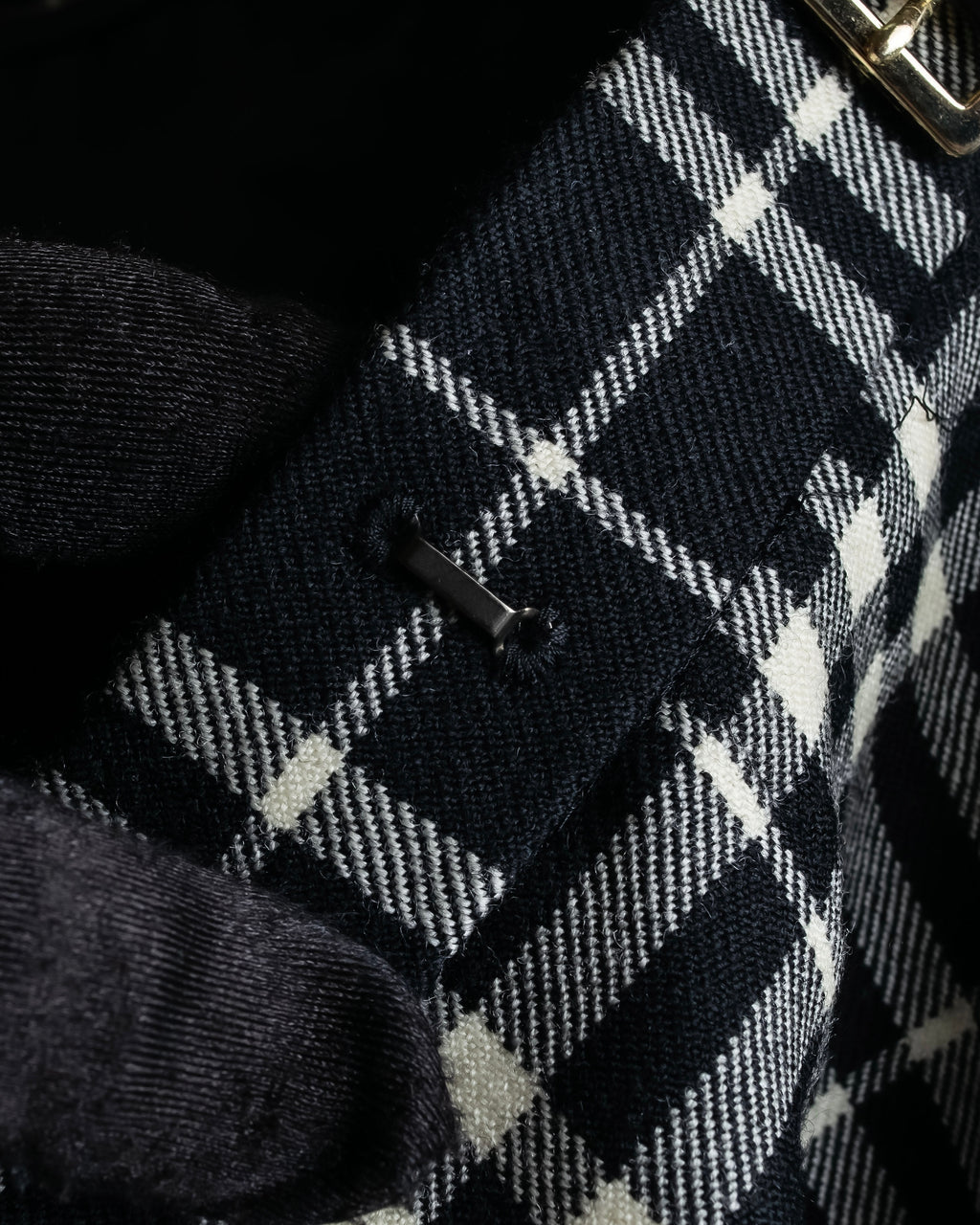 "BURBERRY" Tartan check pleated wrap skirt