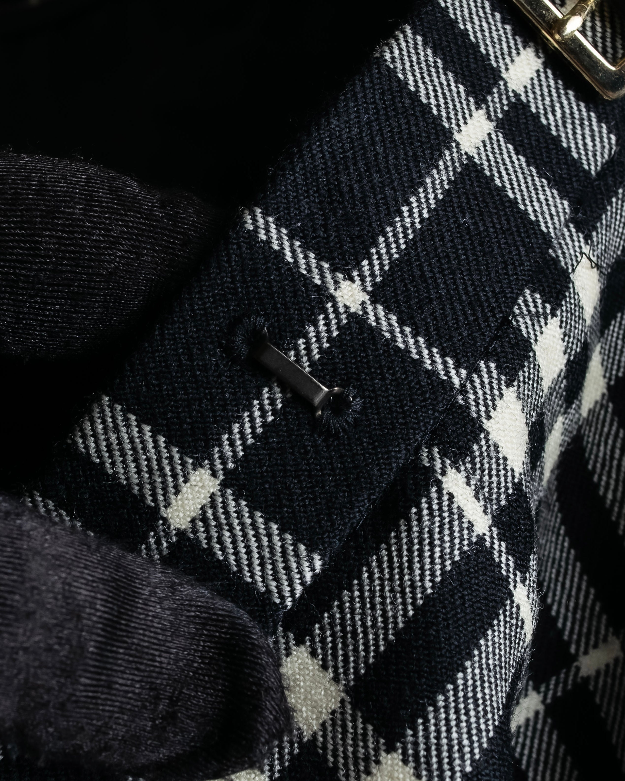"BURBERRY" Tartan check pleated wrap skirt
