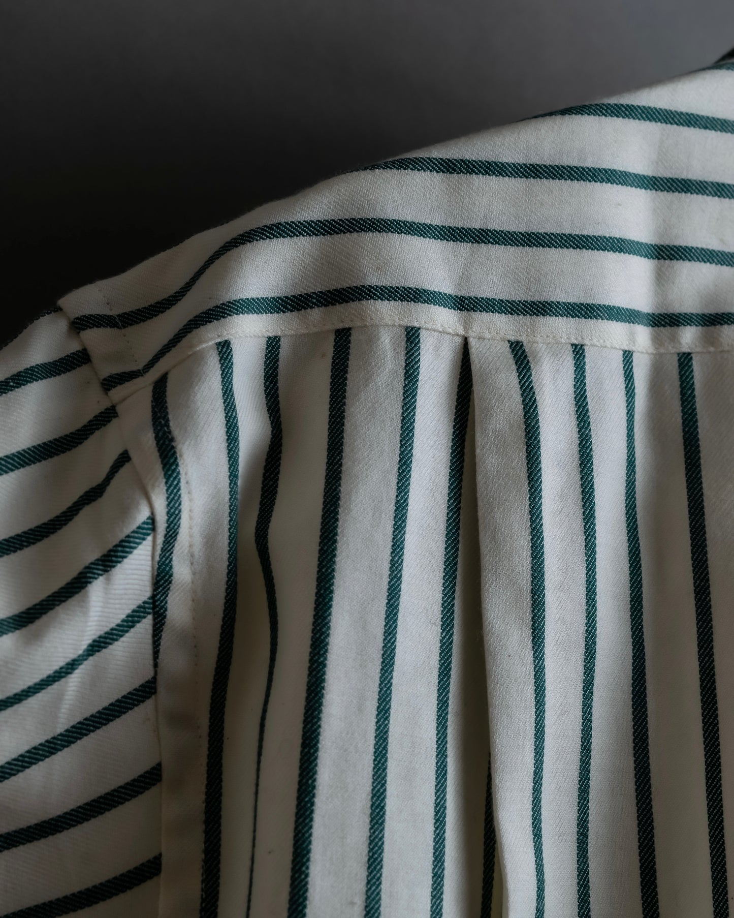 "BURBERRYS" Green stripe pattern oversized shirt