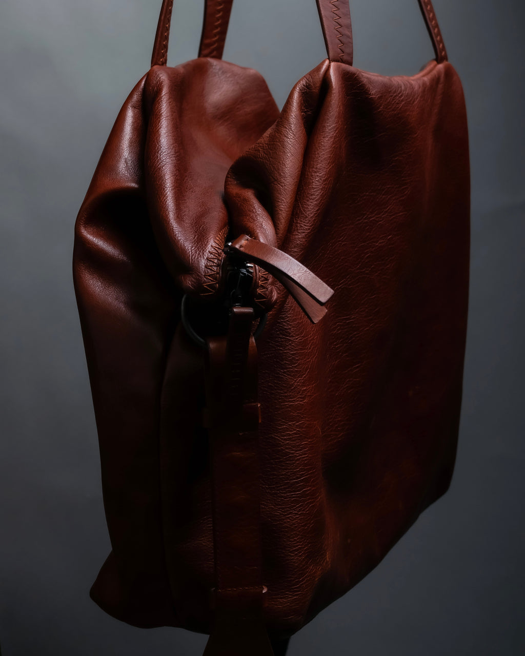 "MAISON MARGIELA" Genuine leather 2way brown color sailor bag