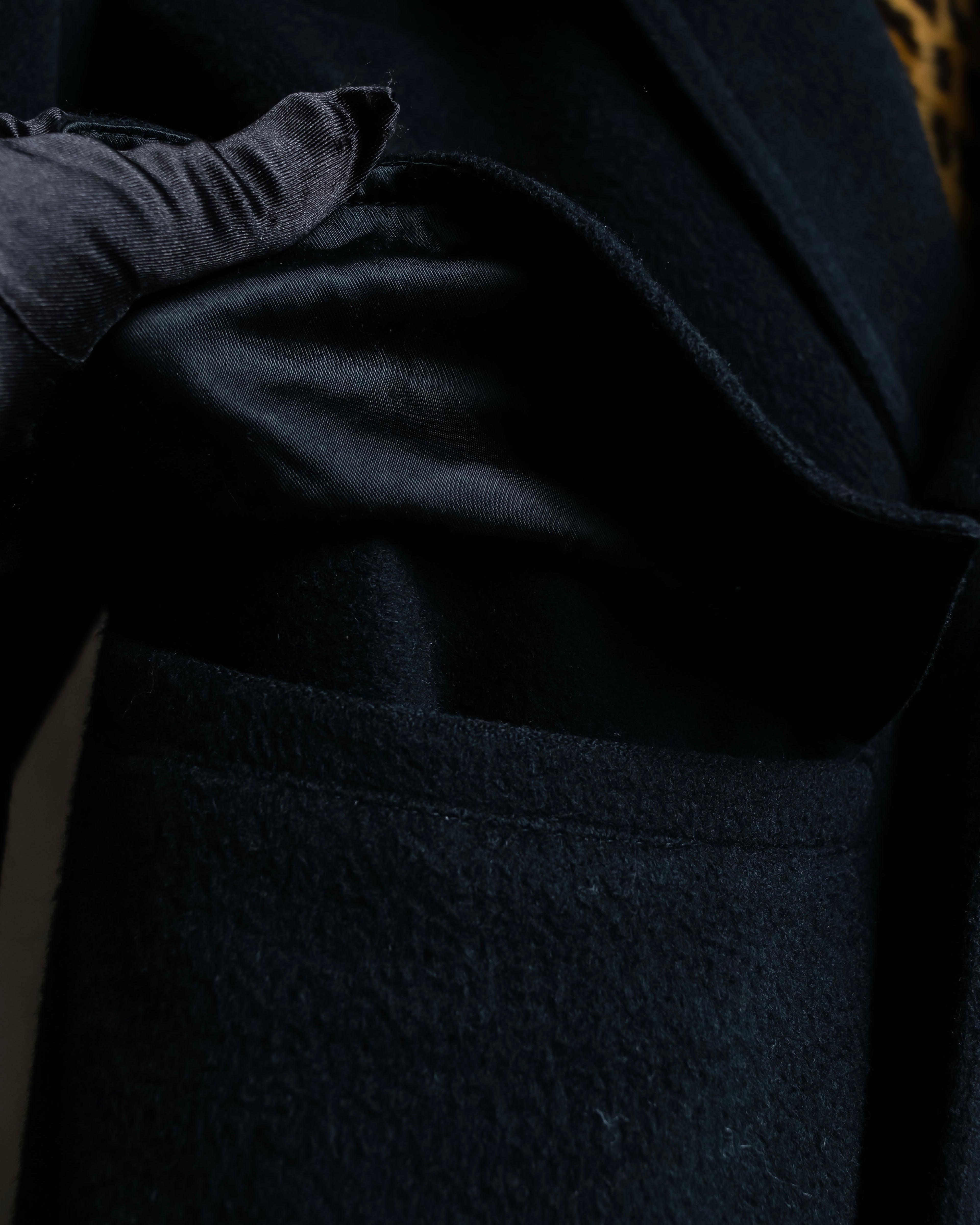 "GIANNI VERSACE UPDATE"
 Fur trimmed wool cashmere maxi double breasted coat