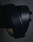 "Christian Dior" Oval logo buckle structured leather belt