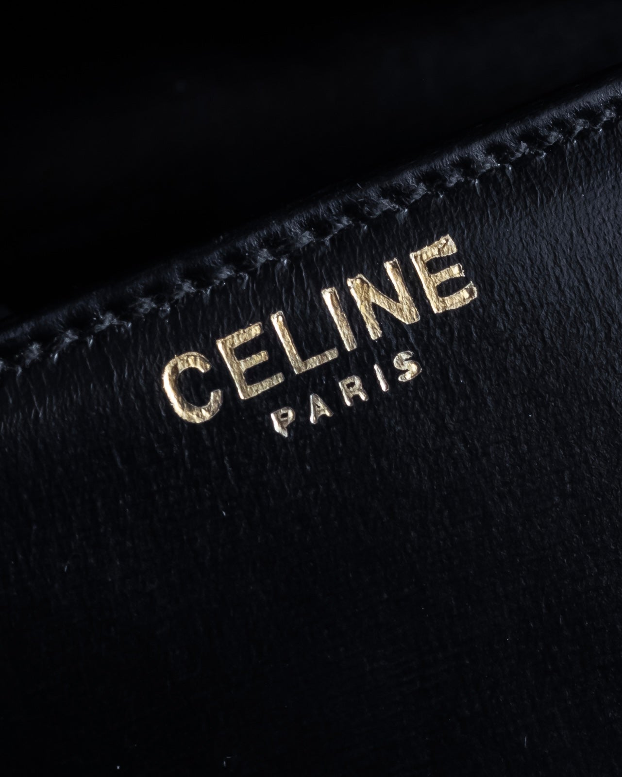 "CELINE" Classic flap design leather shoulder bag