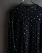 "Vintage abstract polka dot knit cardigan"