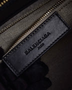 "BALENCIAGA" Padlock design shearling leather bag