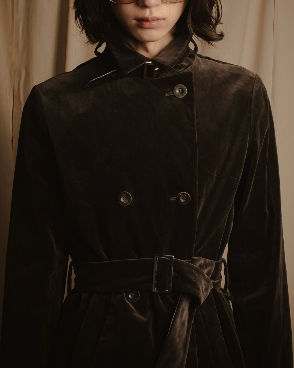 -SPECIAL- "JIL SANDER"
90’s-00’s Architectural cotton velvet belted coat