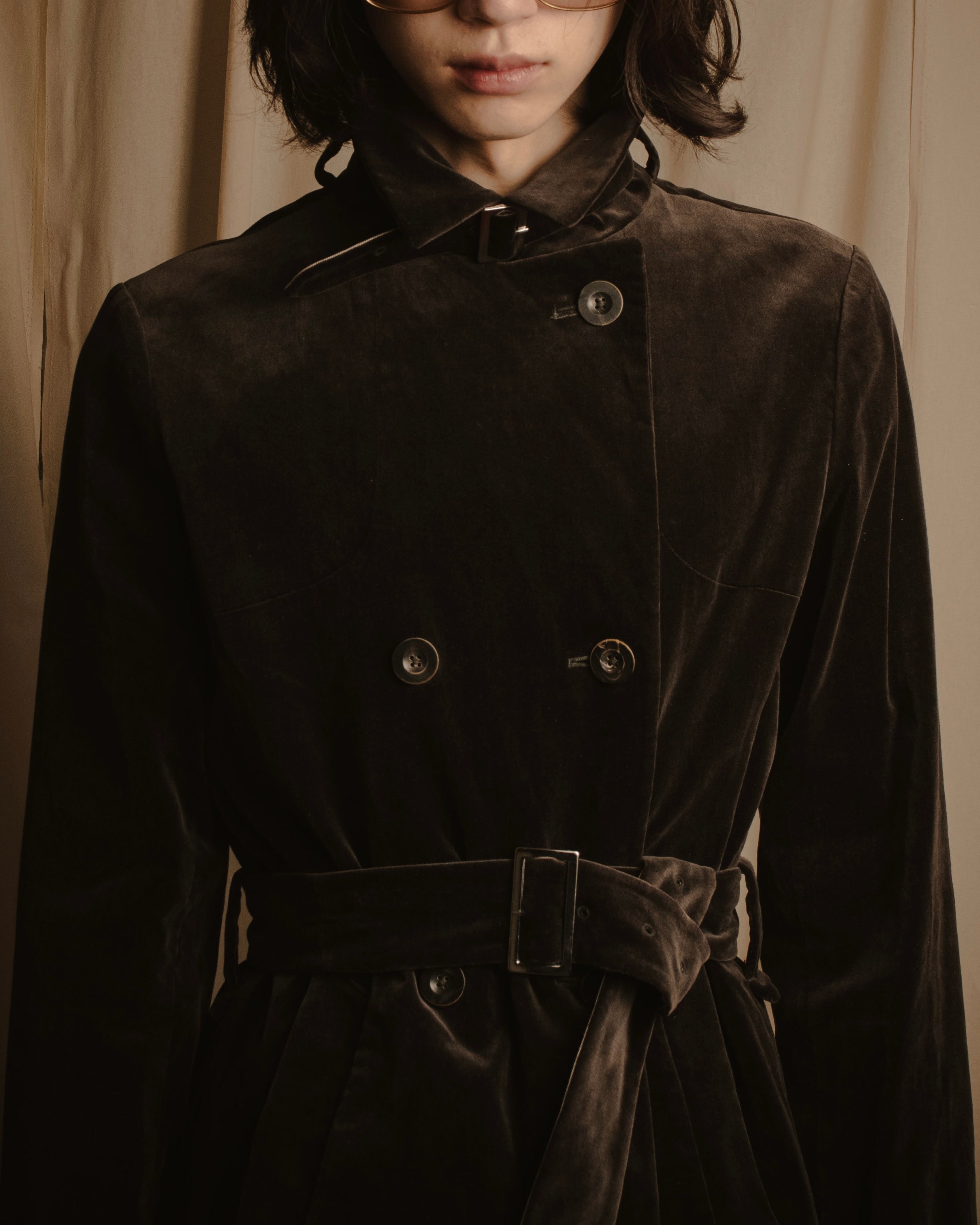 -SPECIAL- "JIL SANDER"
90’s-00’s Architectural cotton velvet belted coat