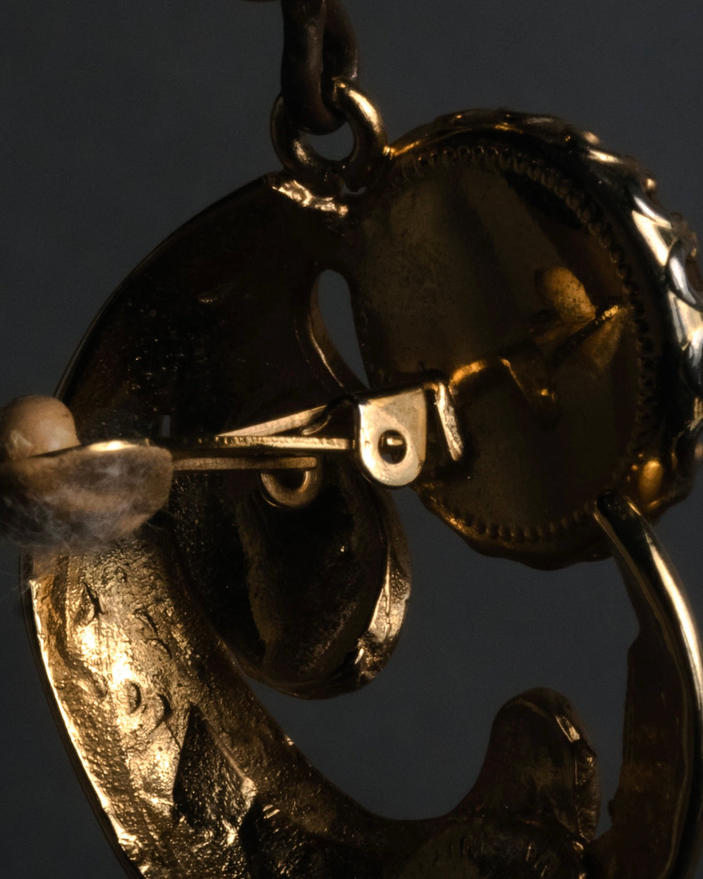 “GIANFRANCO FERRE“ 80’s-90’s Sculptural amber drop earrings