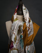 “GUCCI” 70’s-80’s Harvest motif silk scarf