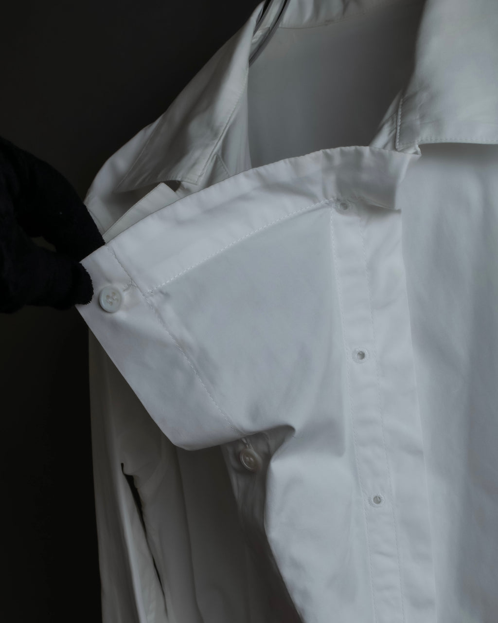 "YOHJI YAMAMOTO" 12SS Folded front panel cotton shirt