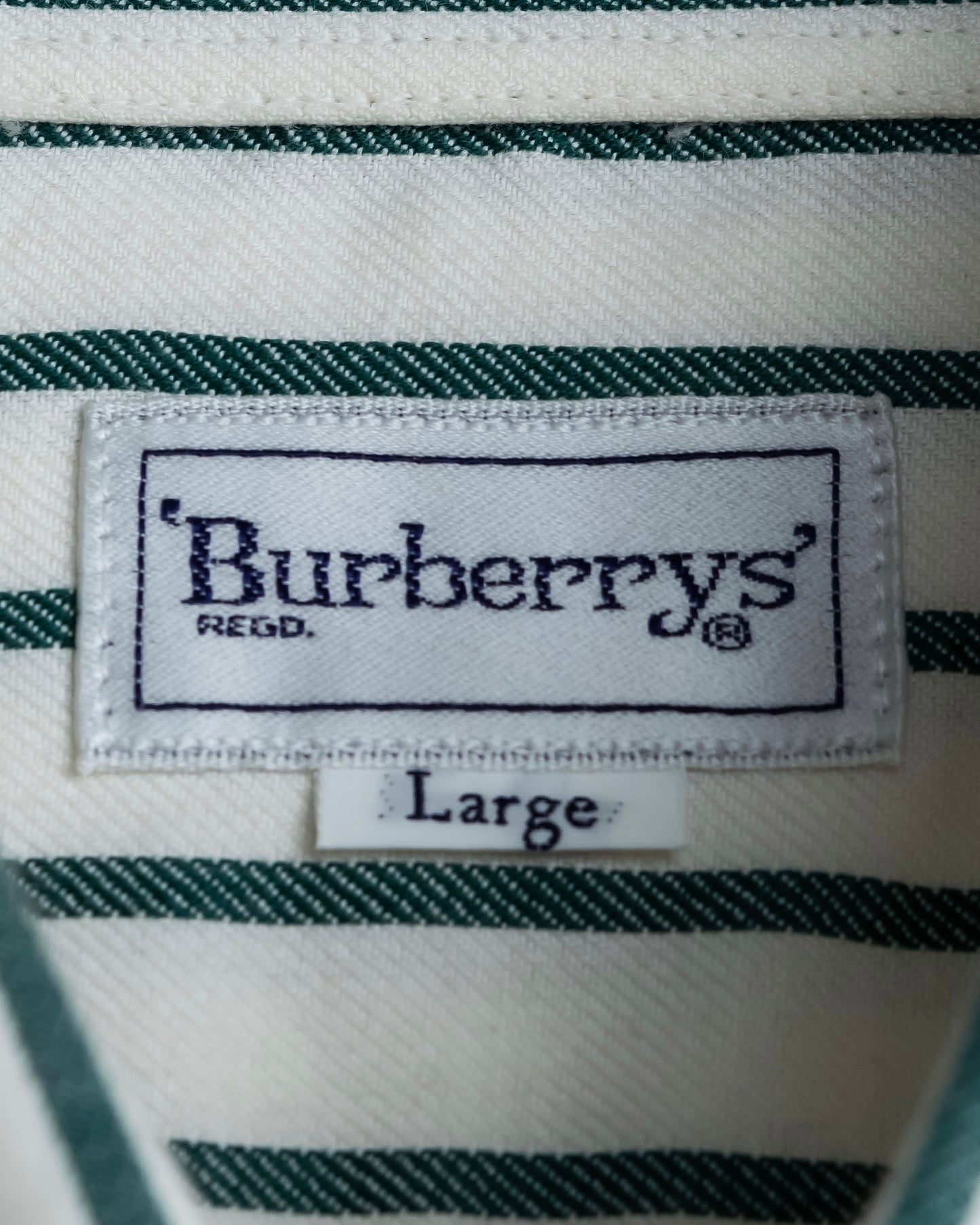 "BURBERRYS" Green stripe pattern oversized shirt