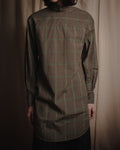 "Dries Van Noten" Longline windowpane check band collar shirt