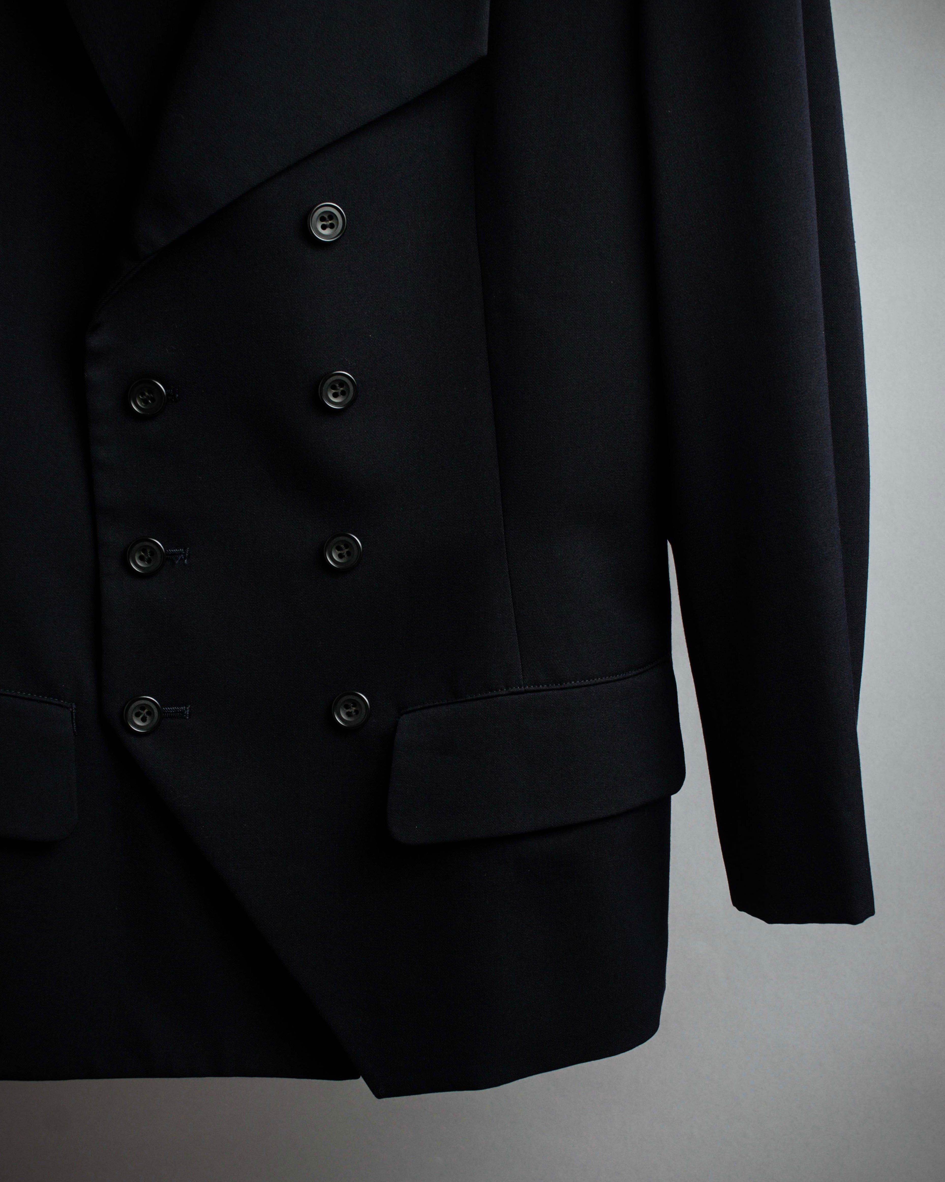 "Y's" 94AW sharp lapel cut design double-breasted jacket
