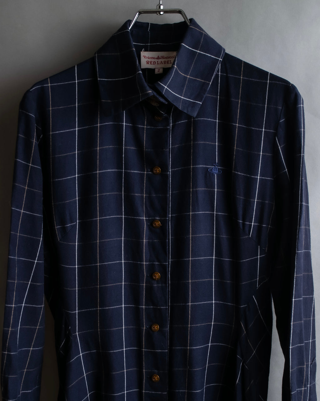 "Vivienne Westwood RED LABEL"
Windowpane print long shirt dress